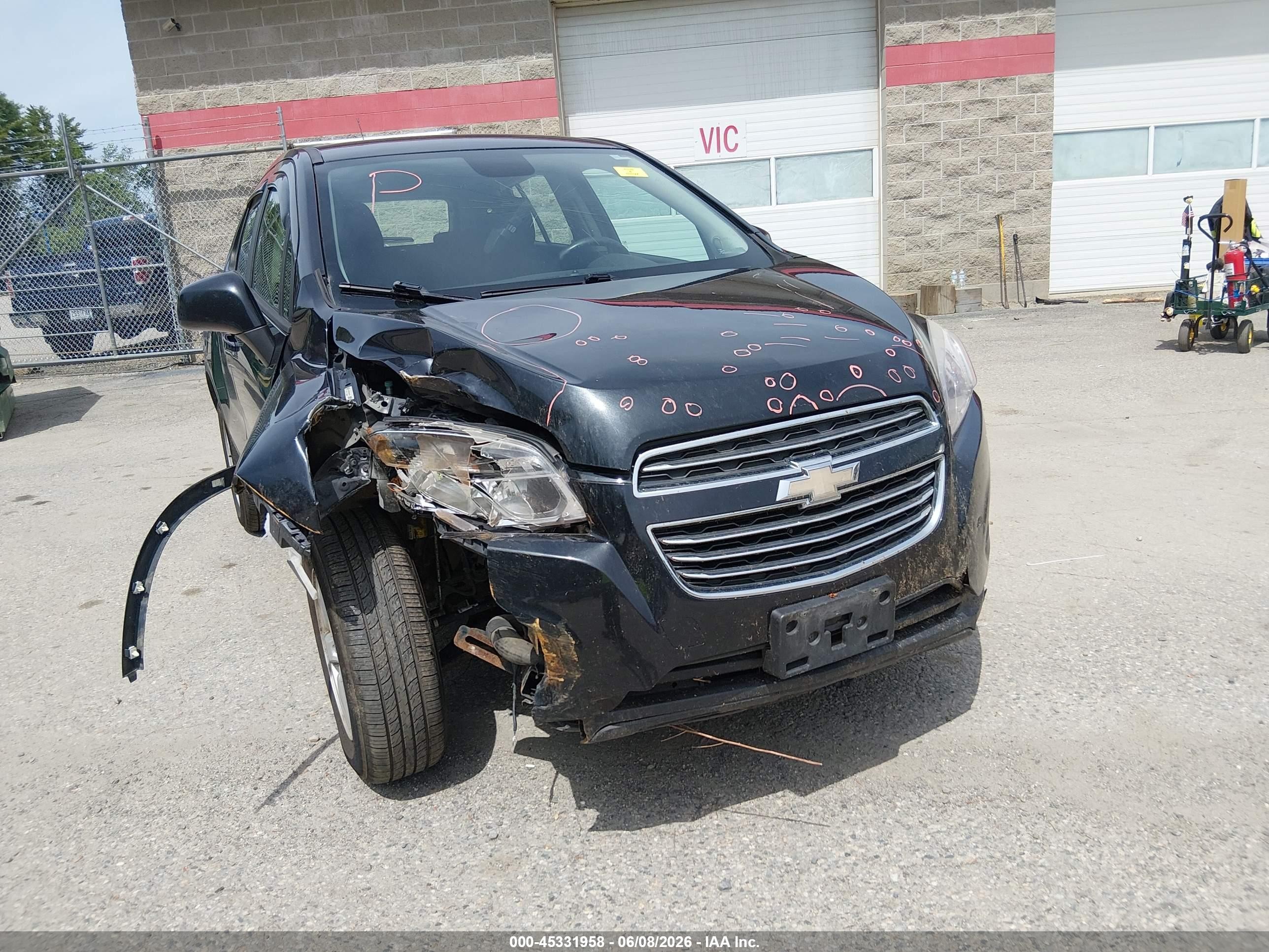 2015 Chevrolet Trax Ls Black vin: KL7CJPSB2FB263876