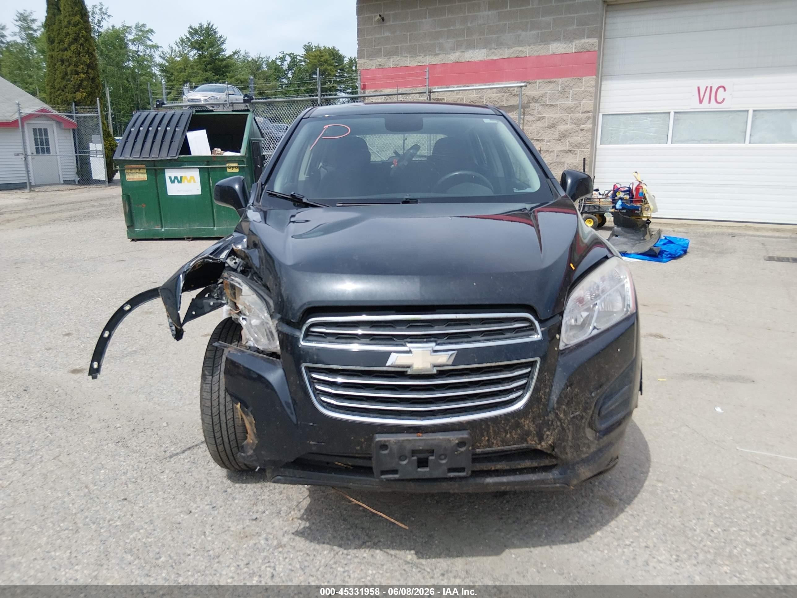 2015 Chevrolet Trax Ls Black vin: KL7CJPSB2FB263876