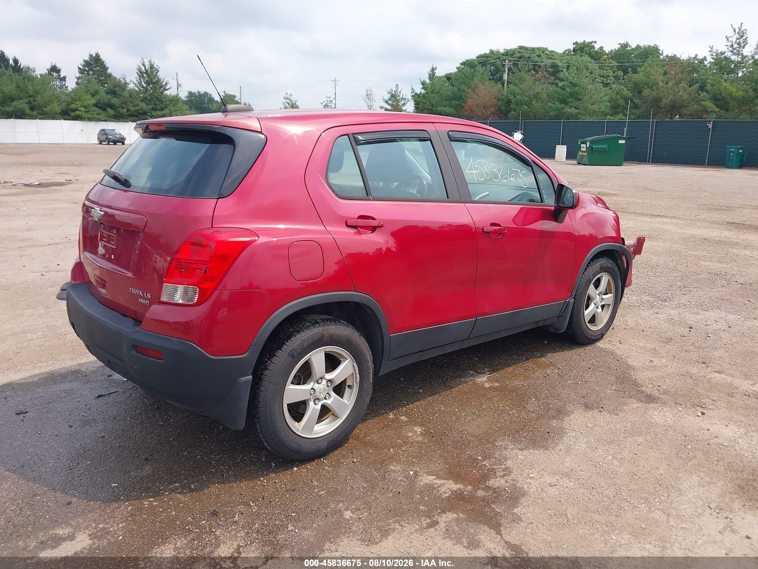 2015 Chevrolet Trax Ls Red vin: KL7CJPSB6FB134667