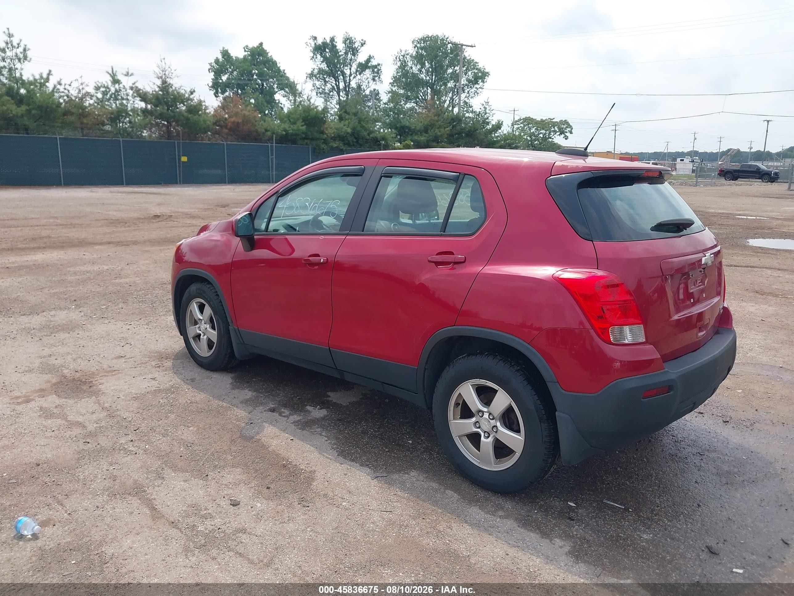 2015 Chevrolet Trax Ls Red vin: KL7CJPSB6FB134667