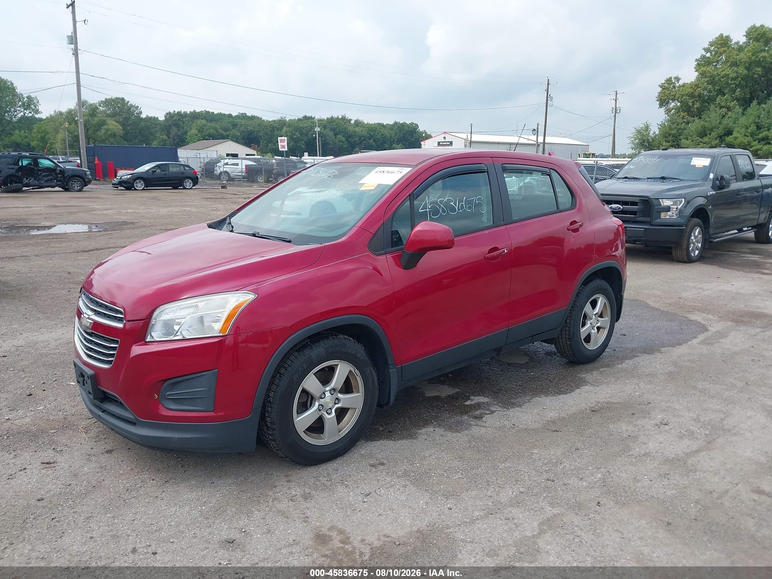 2015 Chevrolet Trax Ls Red vin: KL7CJPSB6FB134667