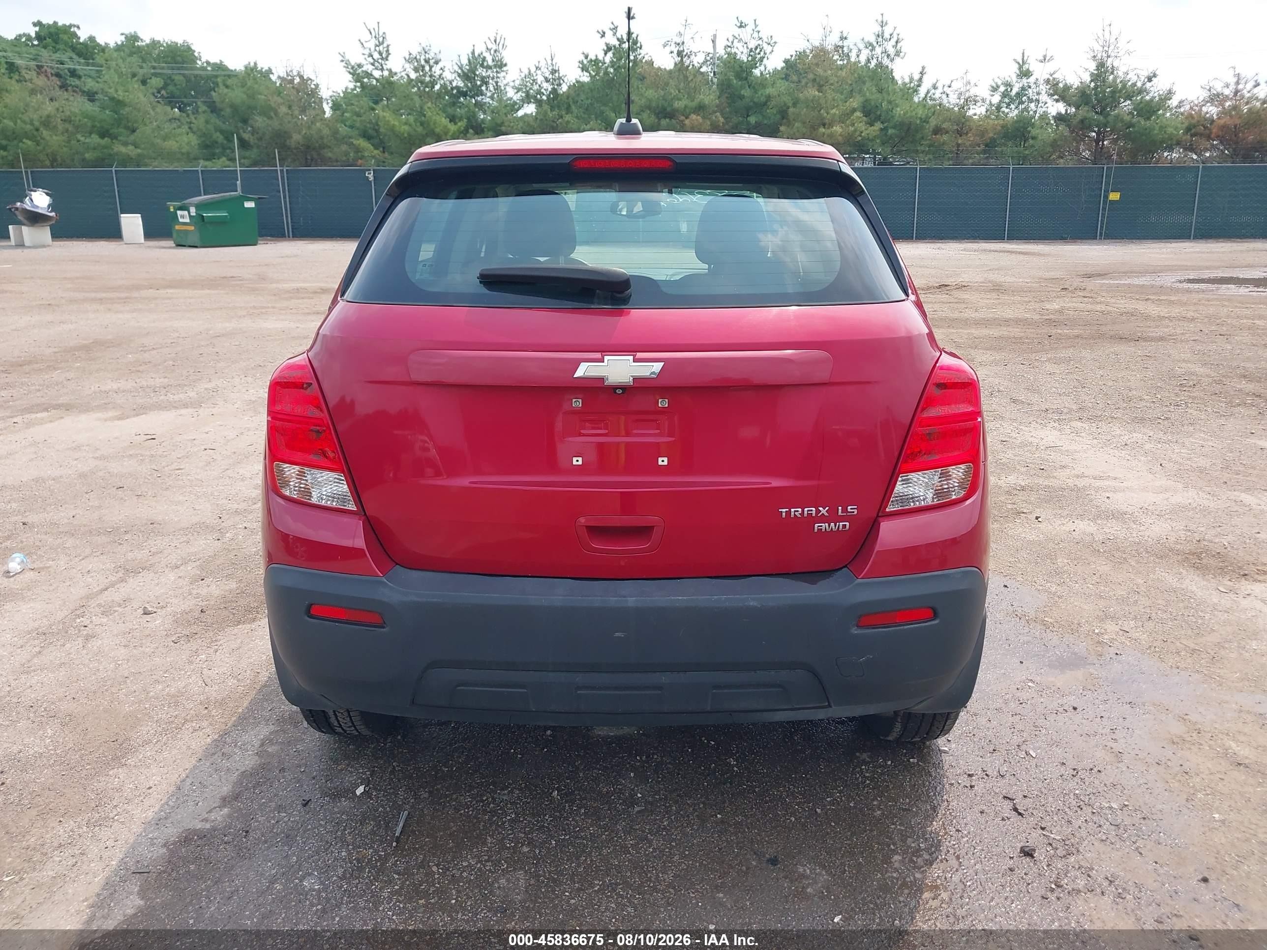 2015 Chevrolet Trax Ls Red vin: KL7CJPSB6FB134667