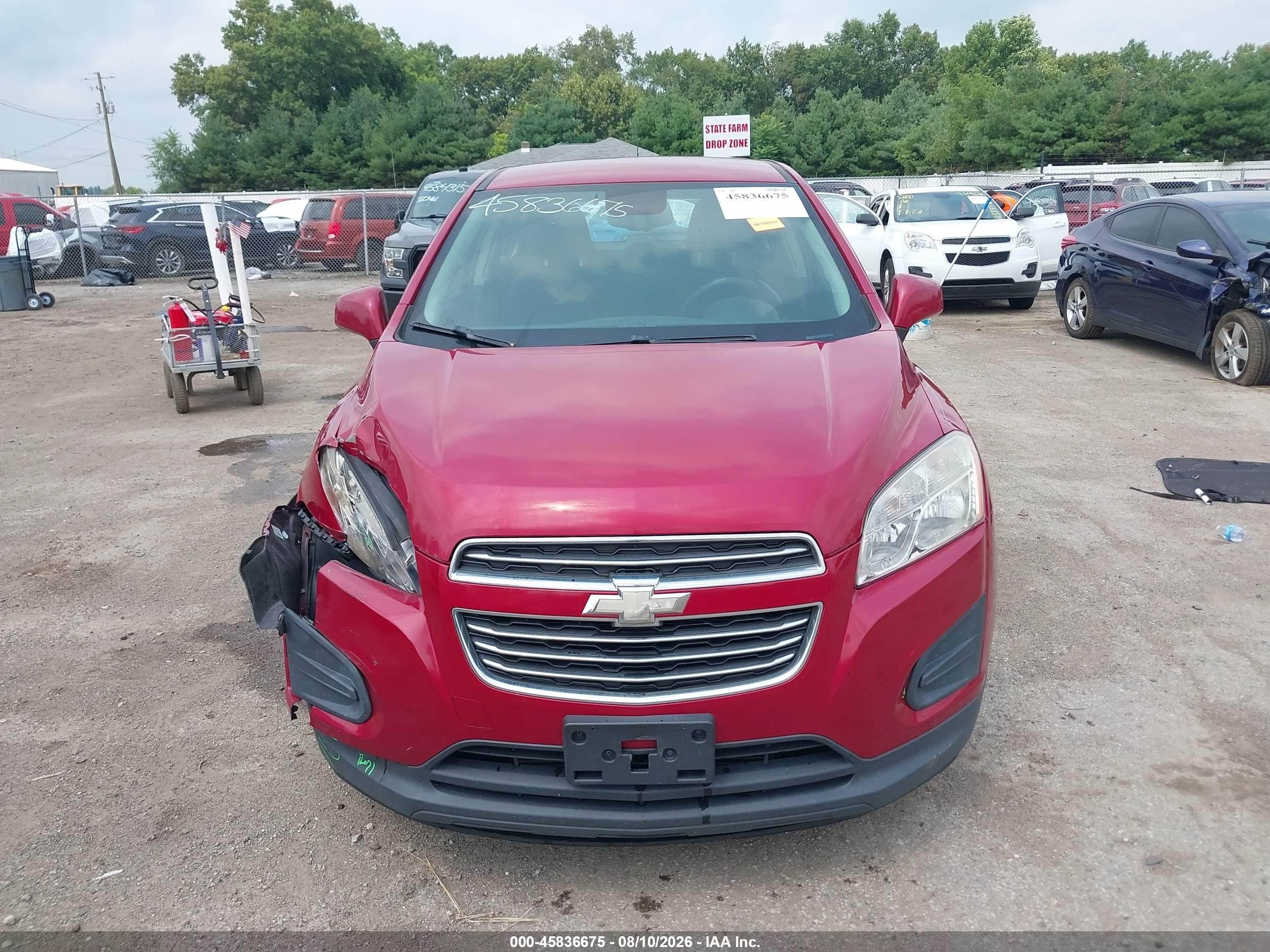 2015 Chevrolet Trax Ls Red vin: KL7CJPSB6FB134667