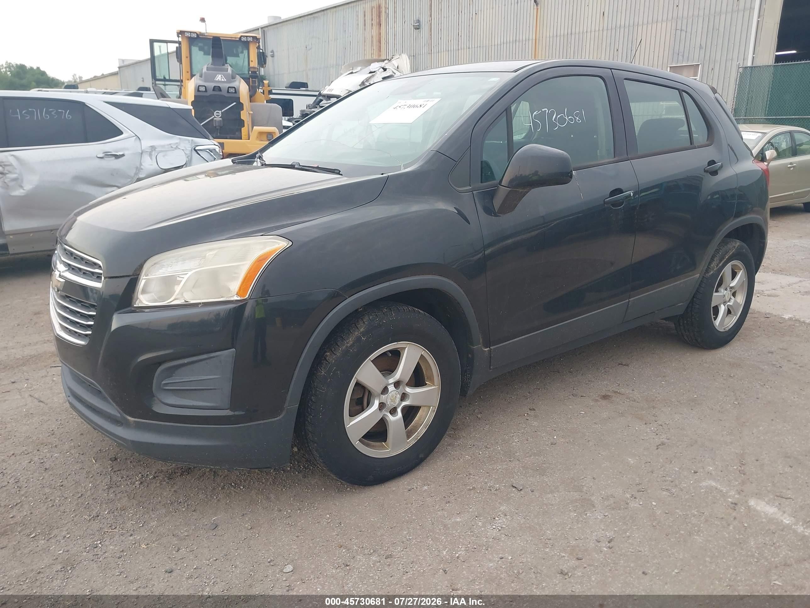 2015 Chevrolet Trax Ls Black vin: KL7CJPSB9FB072729