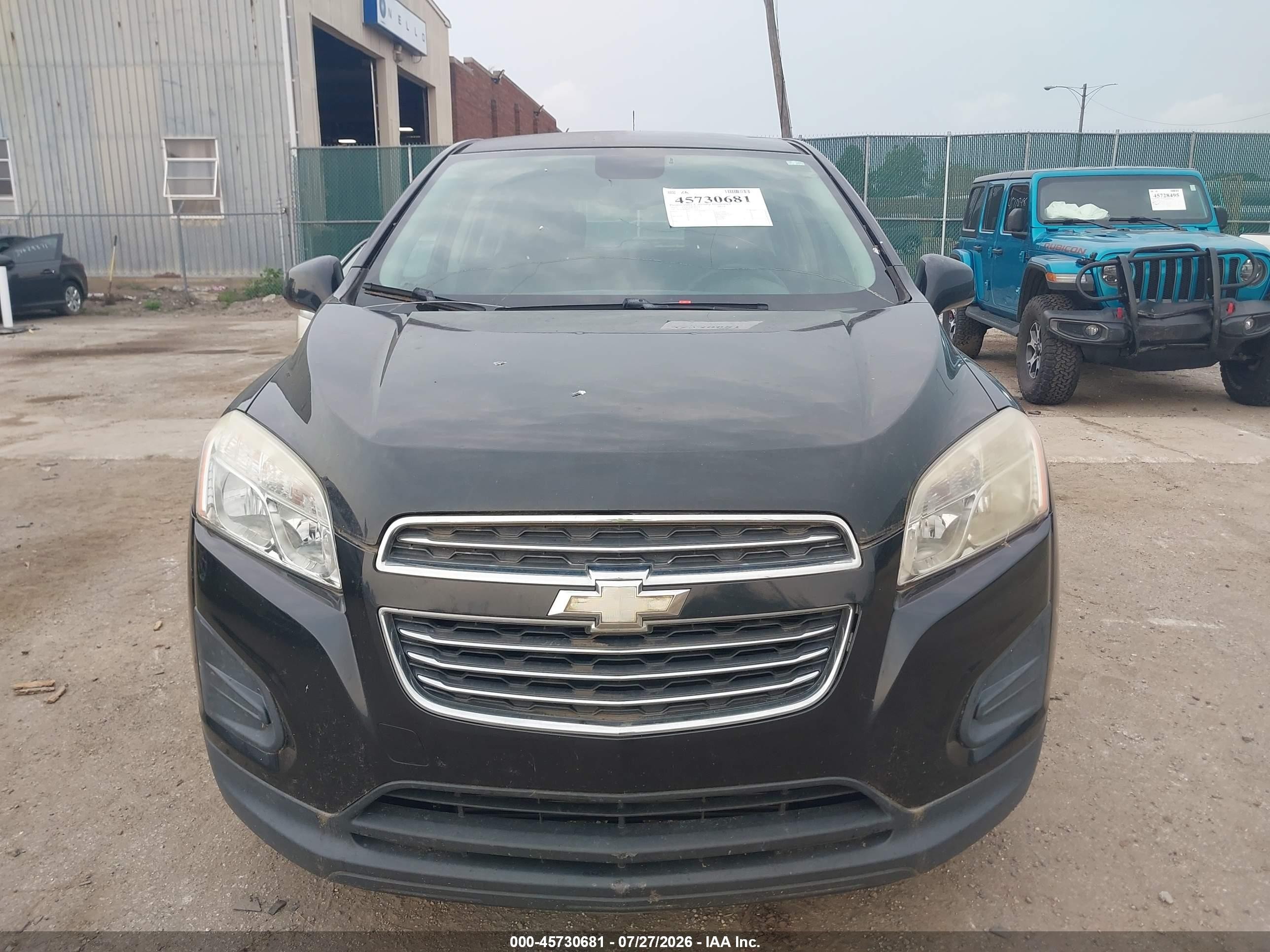 2015 Chevrolet Trax Ls Black vin: KL7CJPSB9FB072729