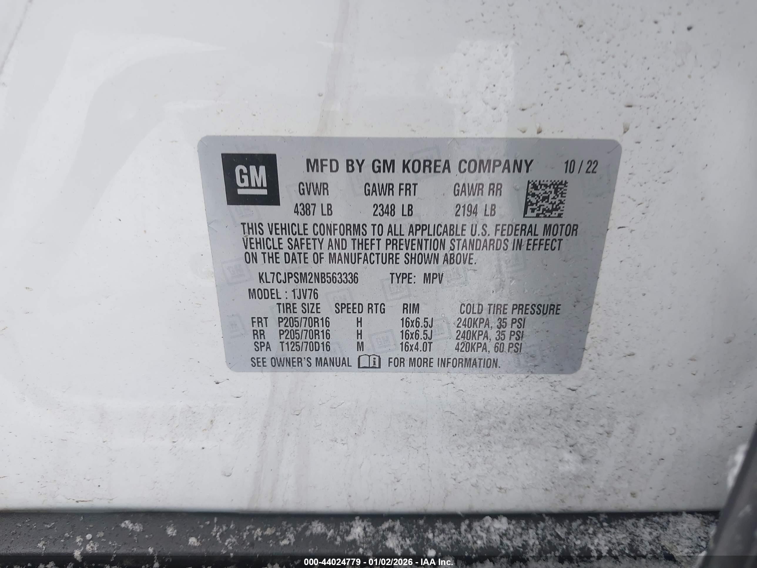 2022 Chevrolet Trax Awd Lt White vin: KL7CJPSM2NB563336