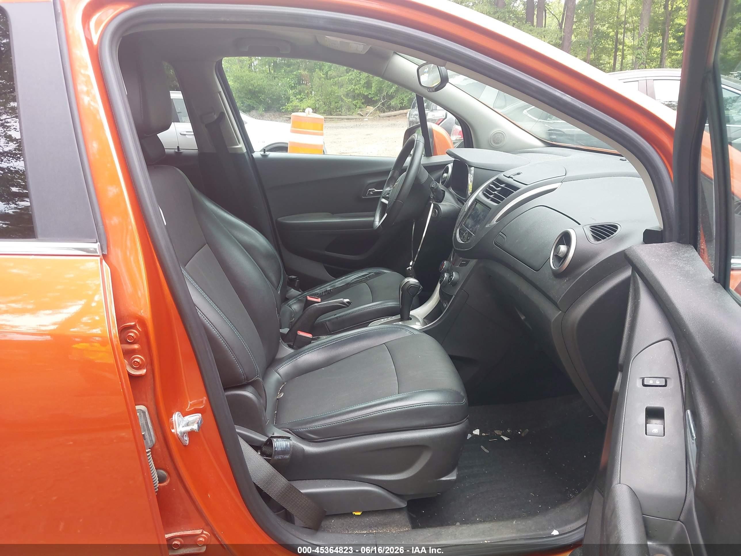 2015 Chevrolet Trax Lt Orange vin: KL7CJRSB0FB249387