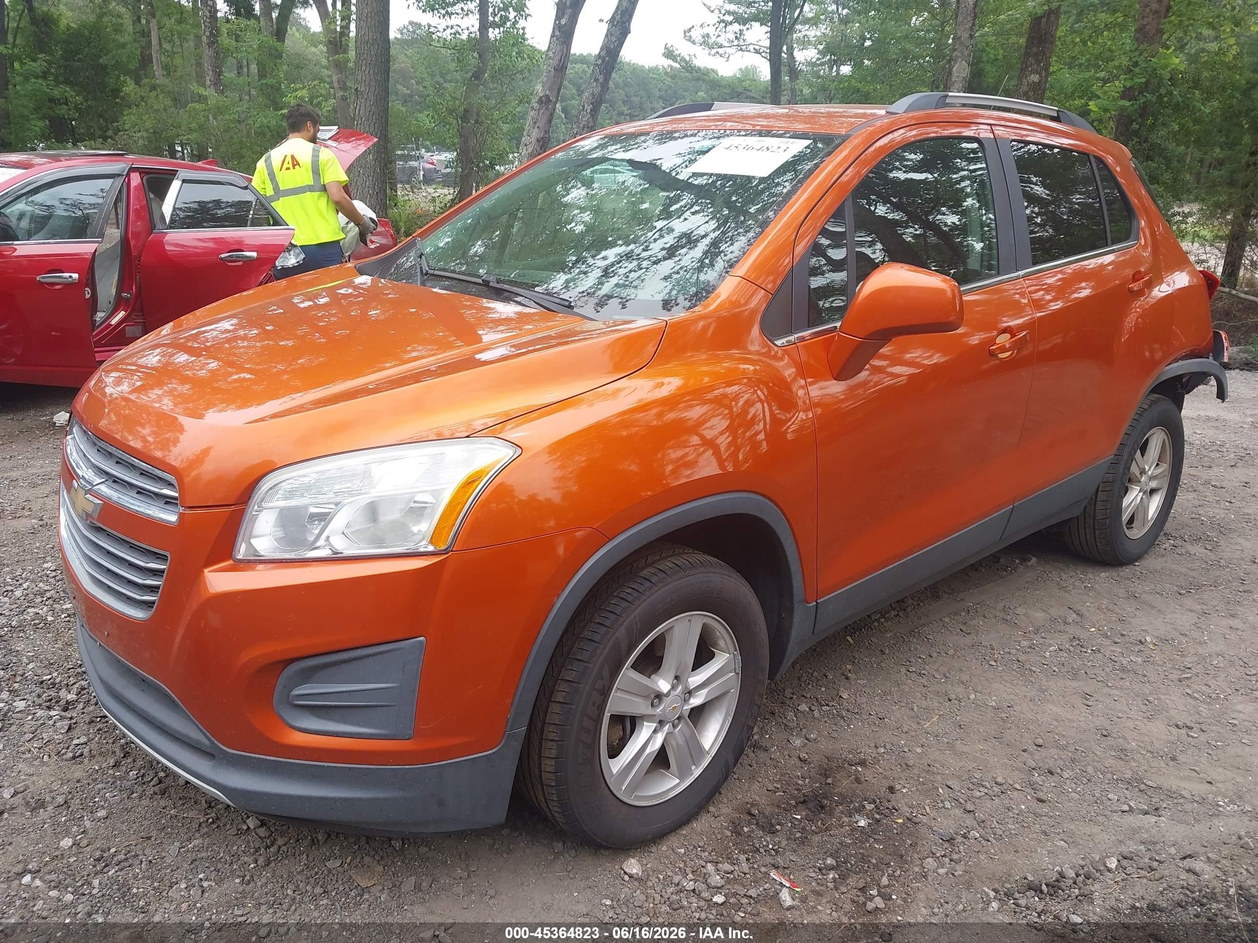 2015 Chevrolet Trax Lt Orange vin: KL7CJRSB0FB249387