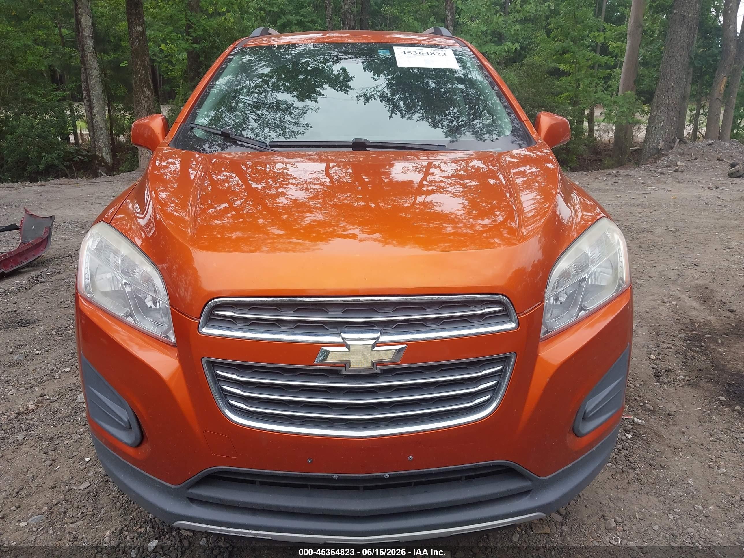 2015 Chevrolet Trax Lt Orange vin: KL7CJRSB0FB249387