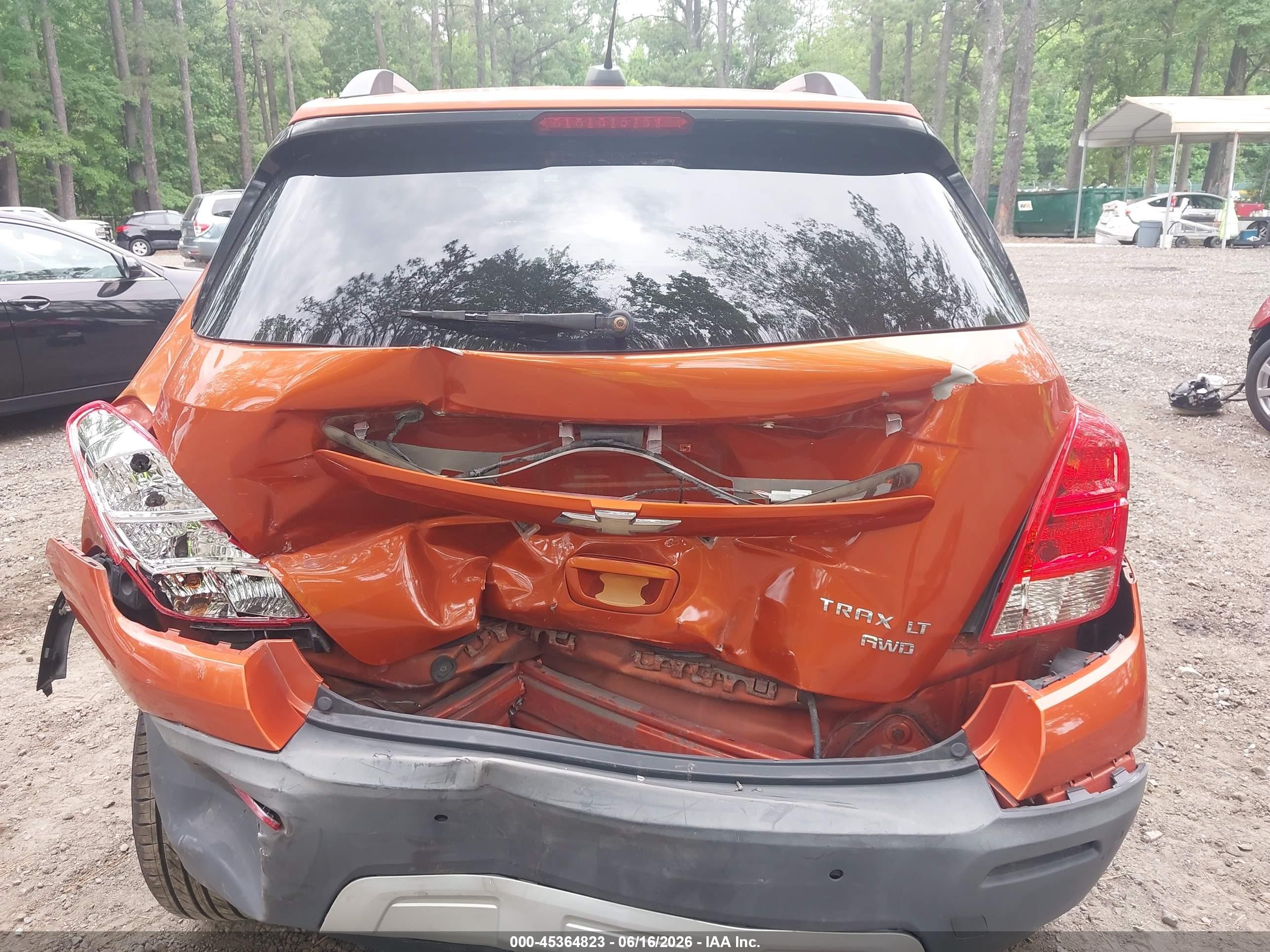 2015 Chevrolet Trax Lt Orange vin: KL7CJRSB0FB249387