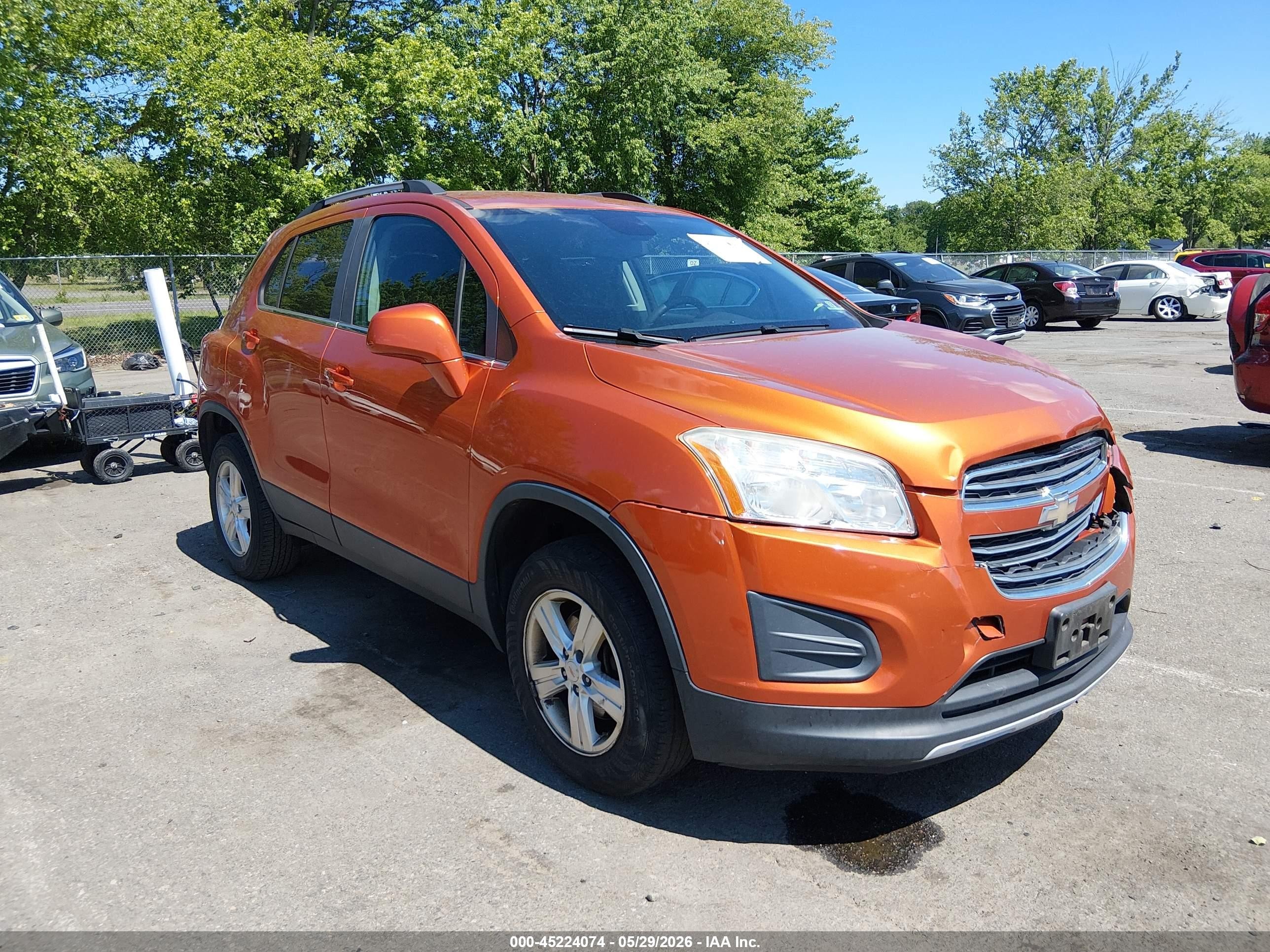 2015 Chevrolet Trax Lt Orange vin: KL7CJRSB1FB118663