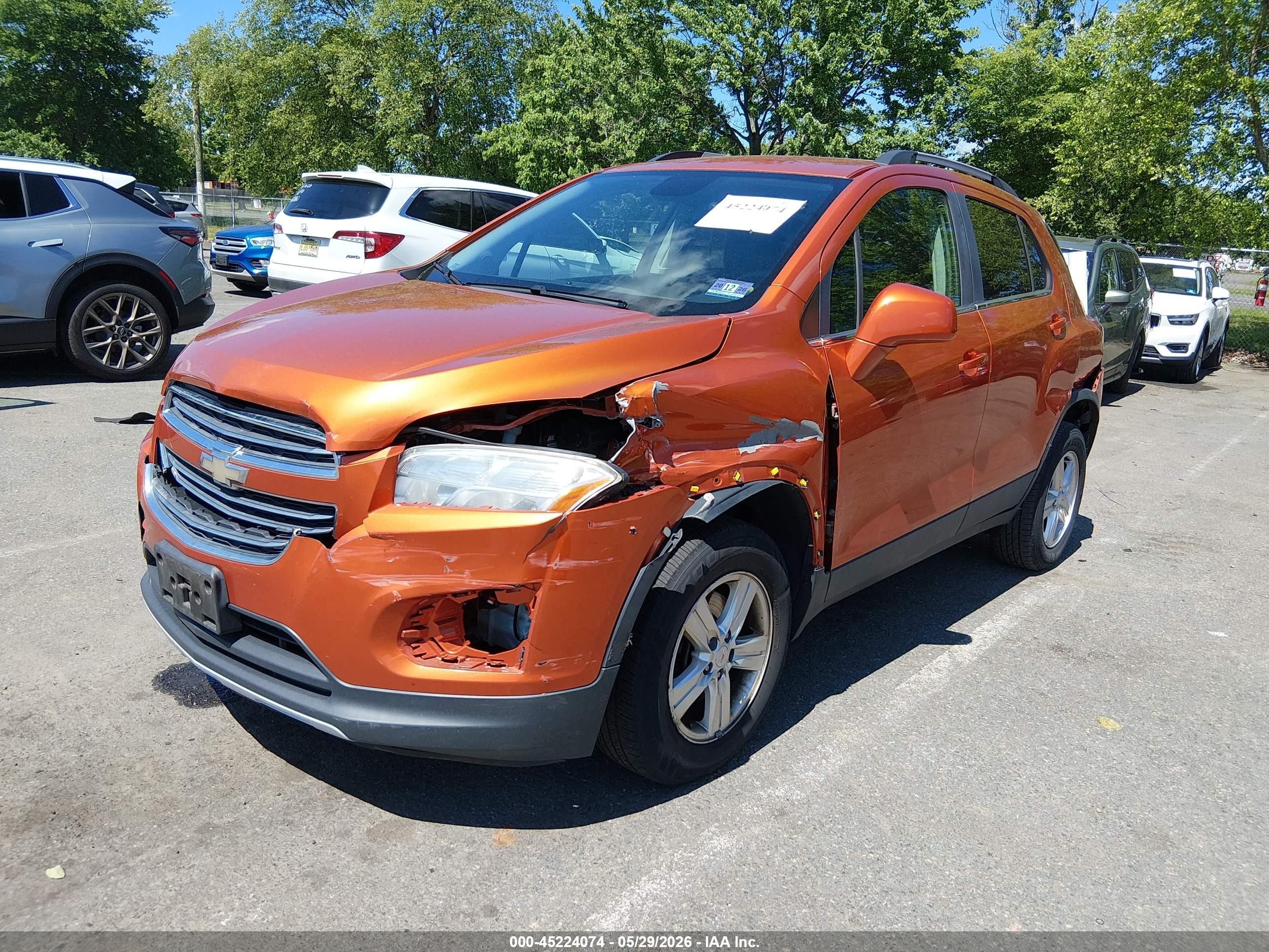 2015 Chevrolet Trax Lt Orange vin: KL7CJRSB1FB118663
