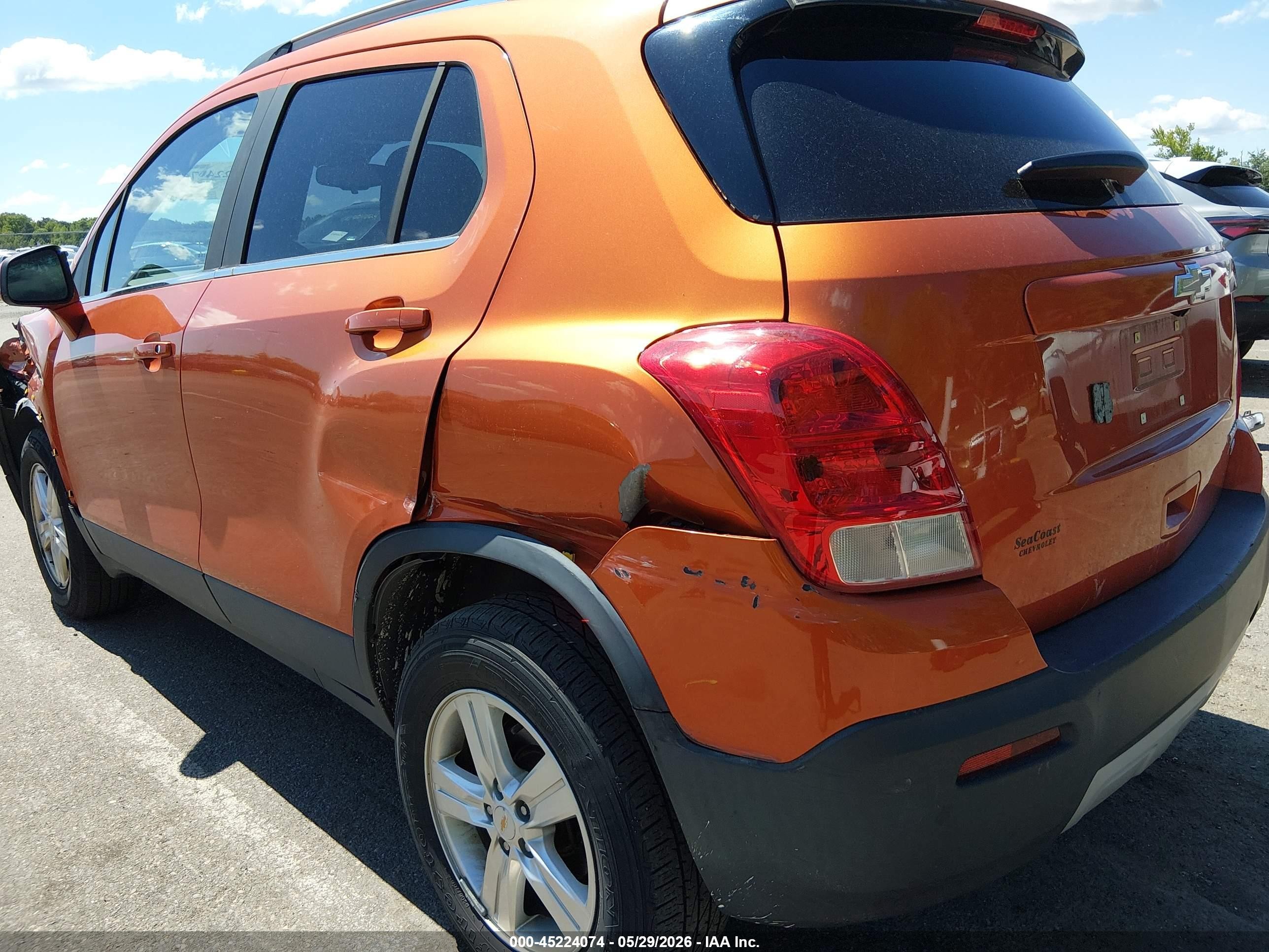 2015 Chevrolet Trax Lt Orange vin: KL7CJRSB1FB118663