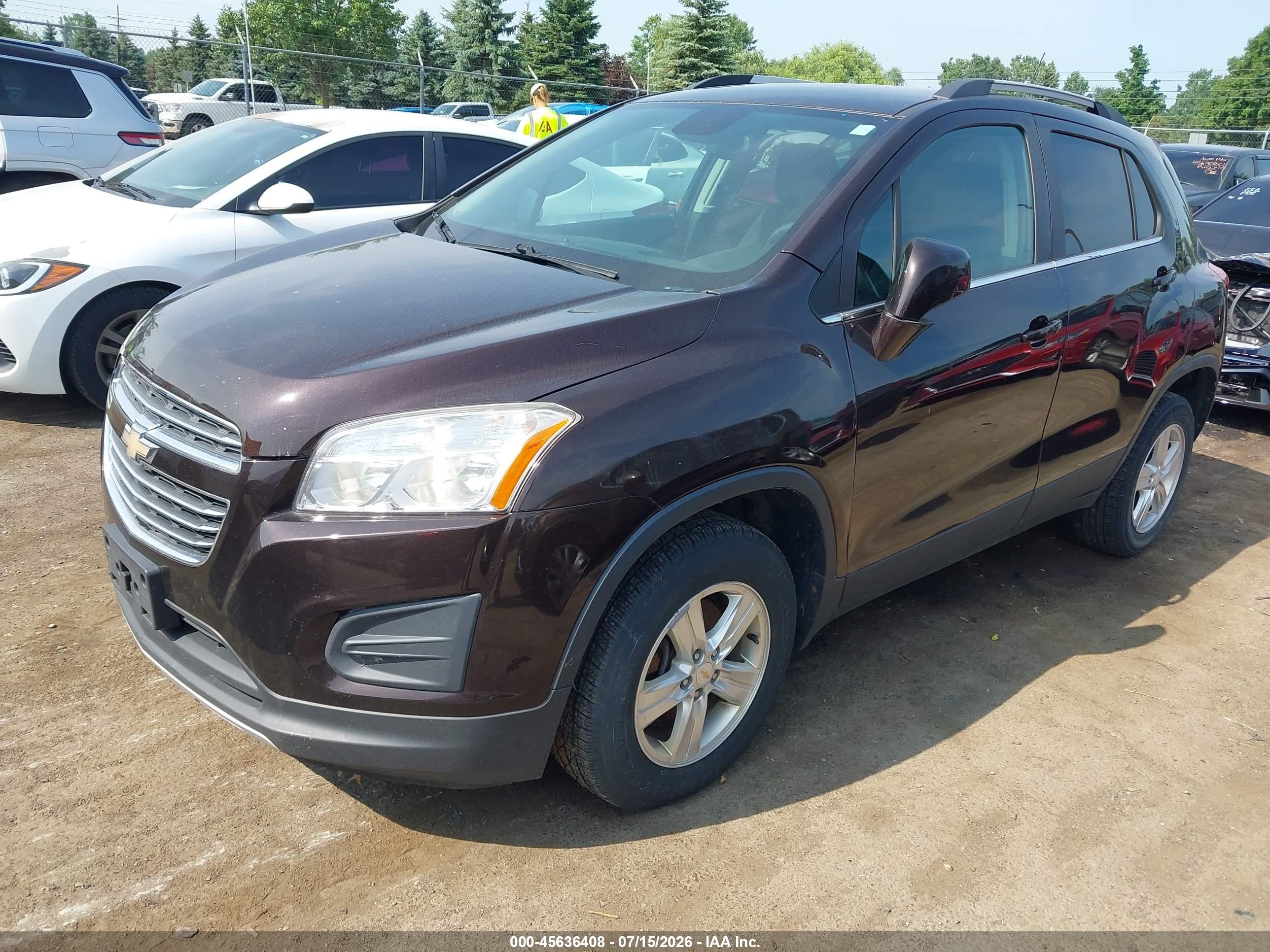 2015 Chevrolet Trax Lt Burgundy vin: KL7CJRSB1FB242562