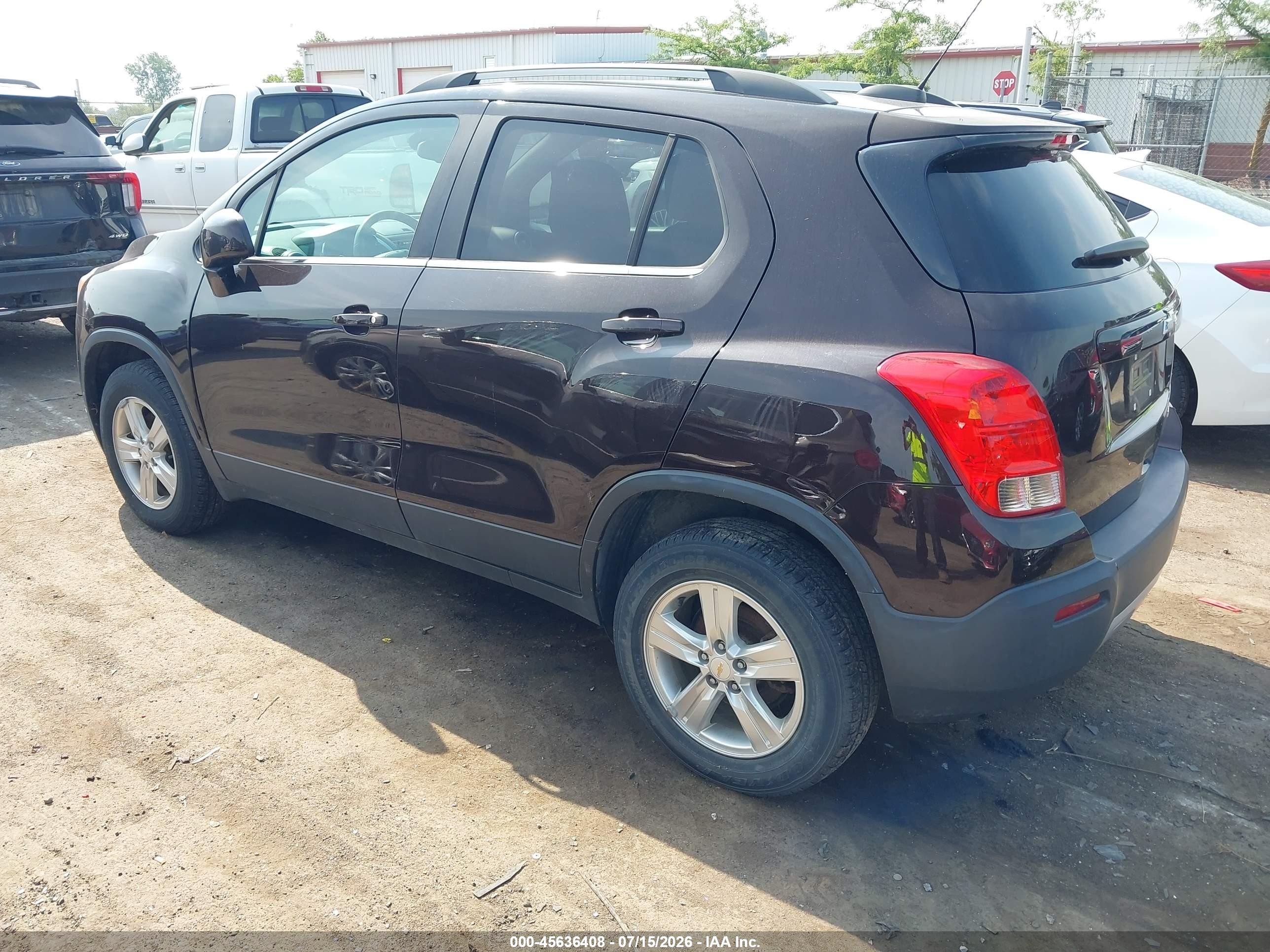 2015 Chevrolet Trax Lt Burgundy vin: KL7CJRSB1FB242562