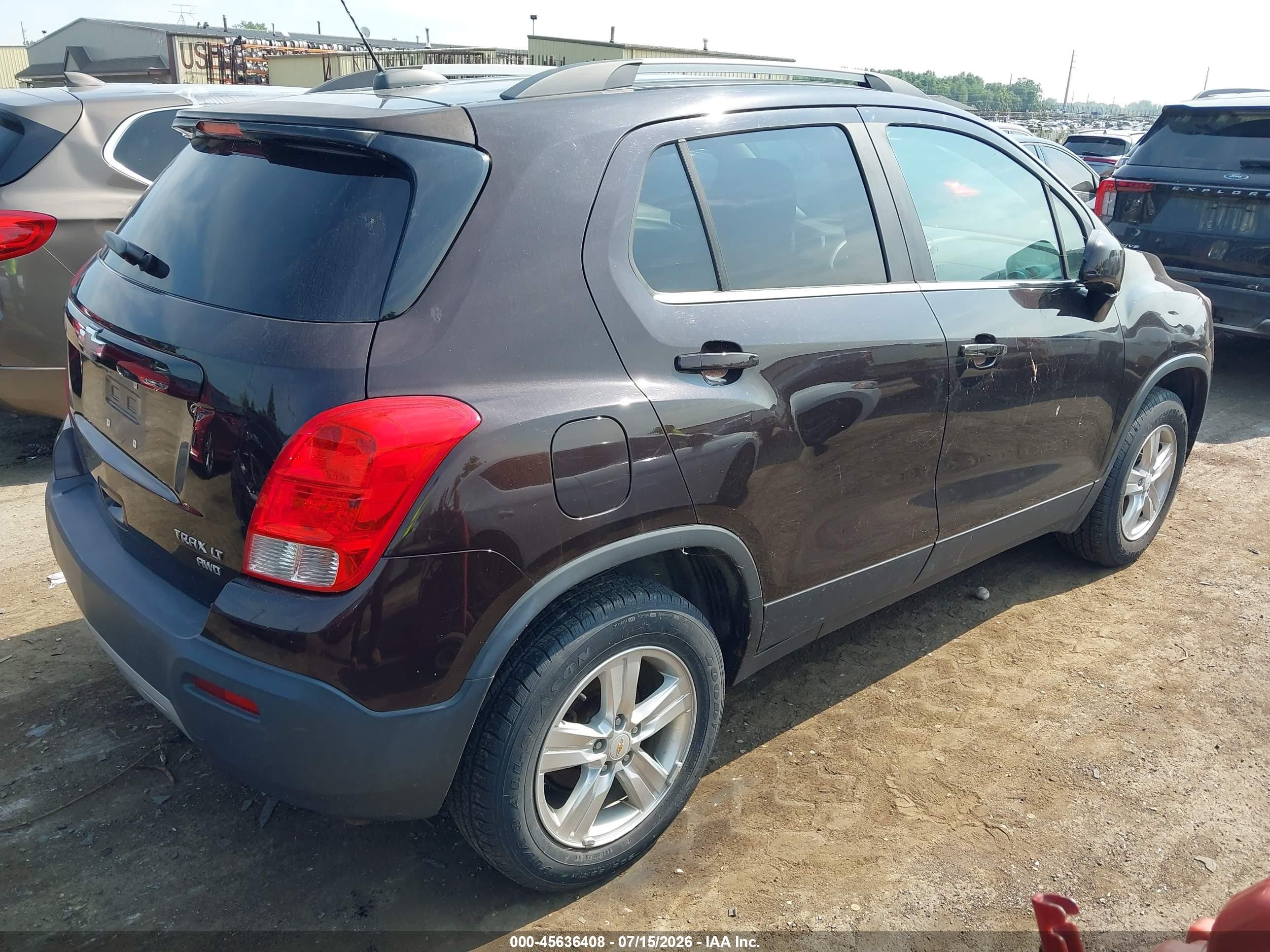 2015 Chevrolet Trax Lt Burgundy vin: KL7CJRSB1FB242562