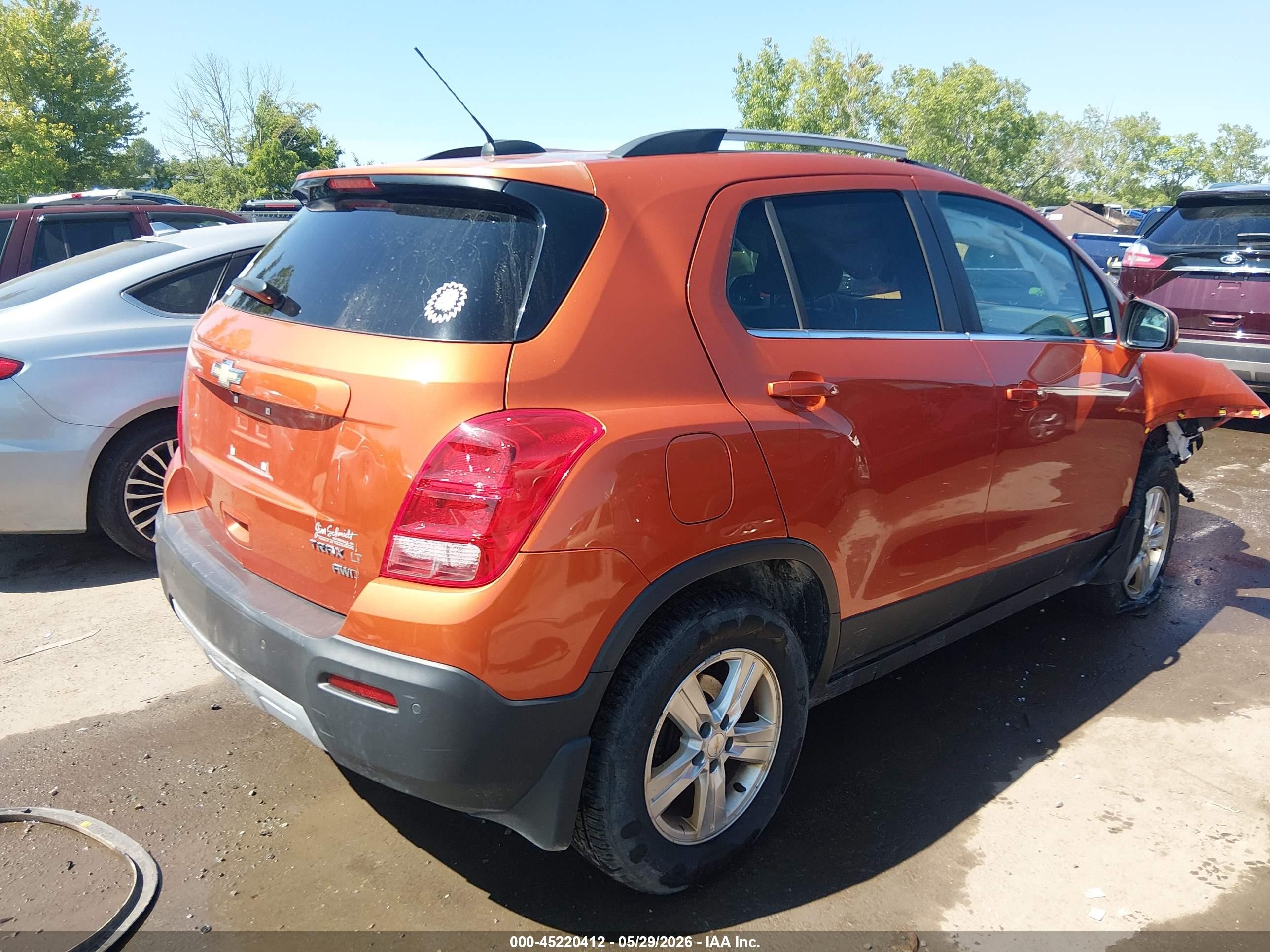 2015 Chevrolet Trax Lt Orange vin: KL7CJRSB2FB092347