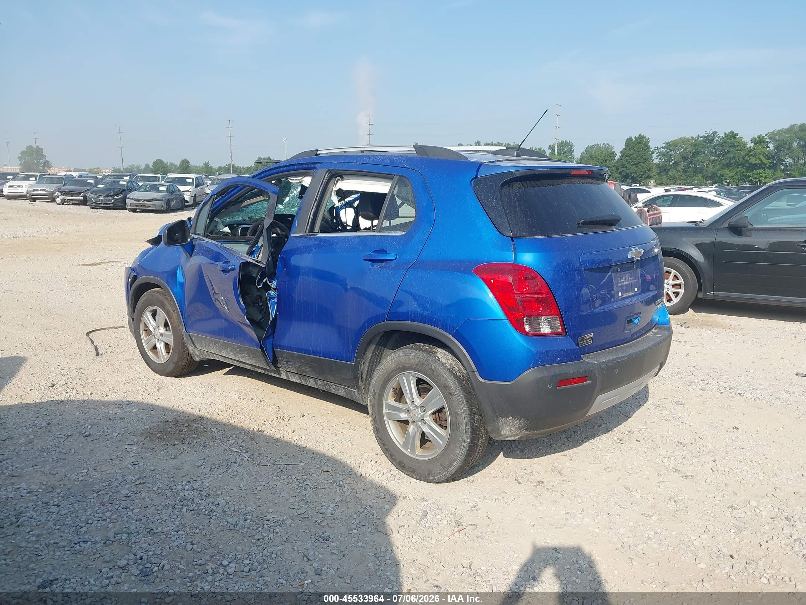 2015 Chevrolet Trax Lt Blue vin: KL7CJRSB3FB224435