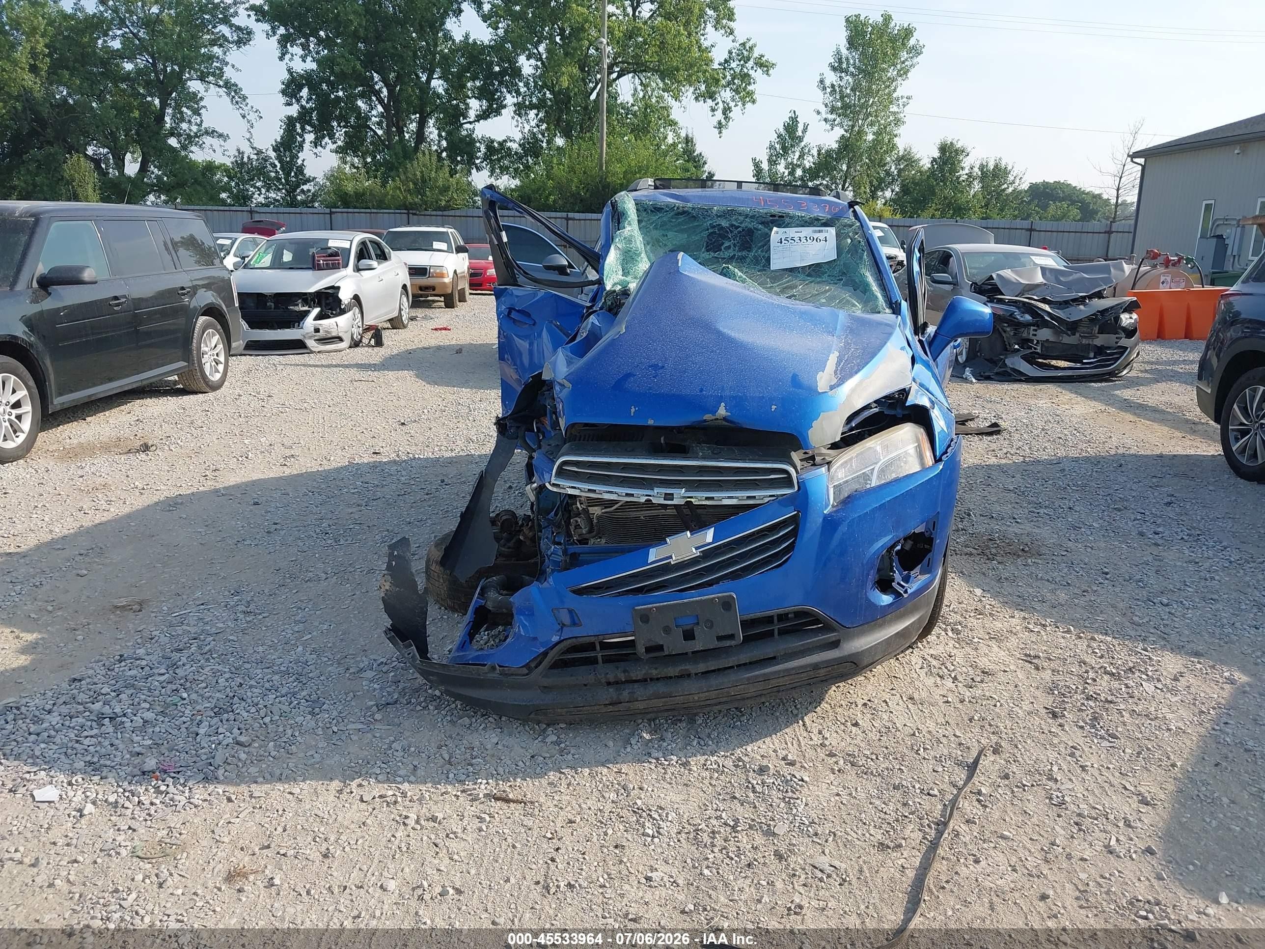 2015 Chevrolet Trax Lt Blue vin: KL7CJRSB3FB224435