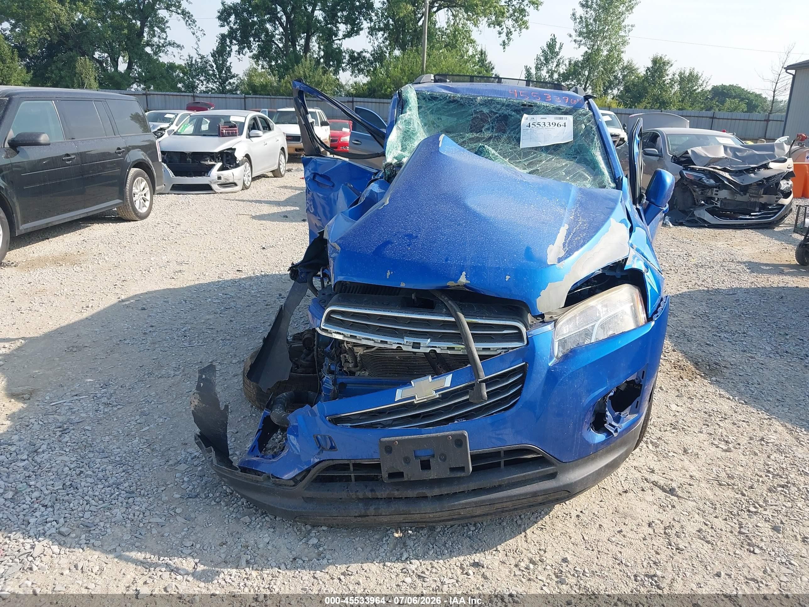 2015 Chevrolet Trax Lt Blue vin: KL7CJRSB3FB224435