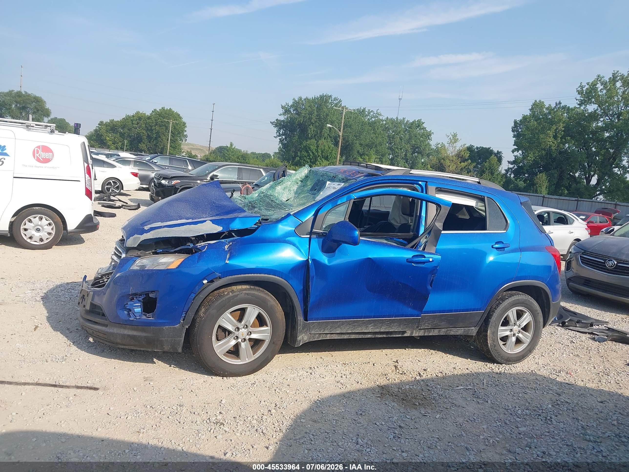 2015 Chevrolet Trax Lt Blue vin: KL7CJRSB3FB224435
