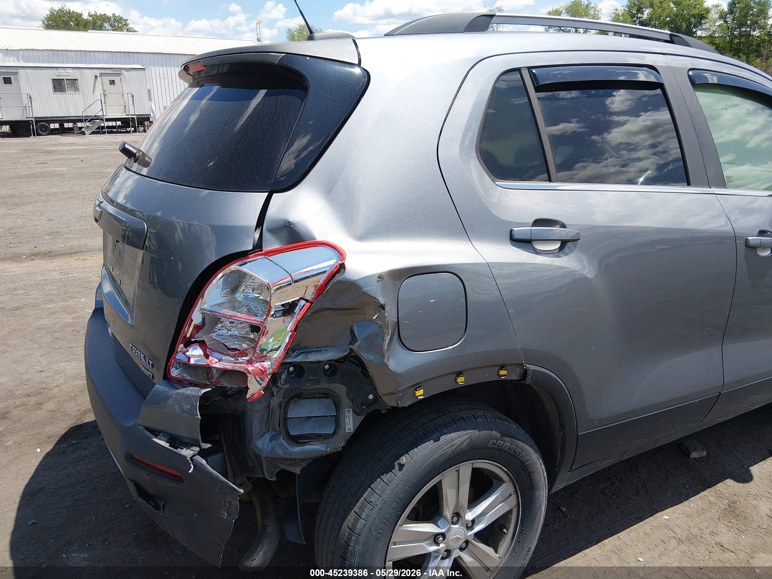 2015 Chevrolet Trax Lt Серый vin: KL7CJRSB5FB072321