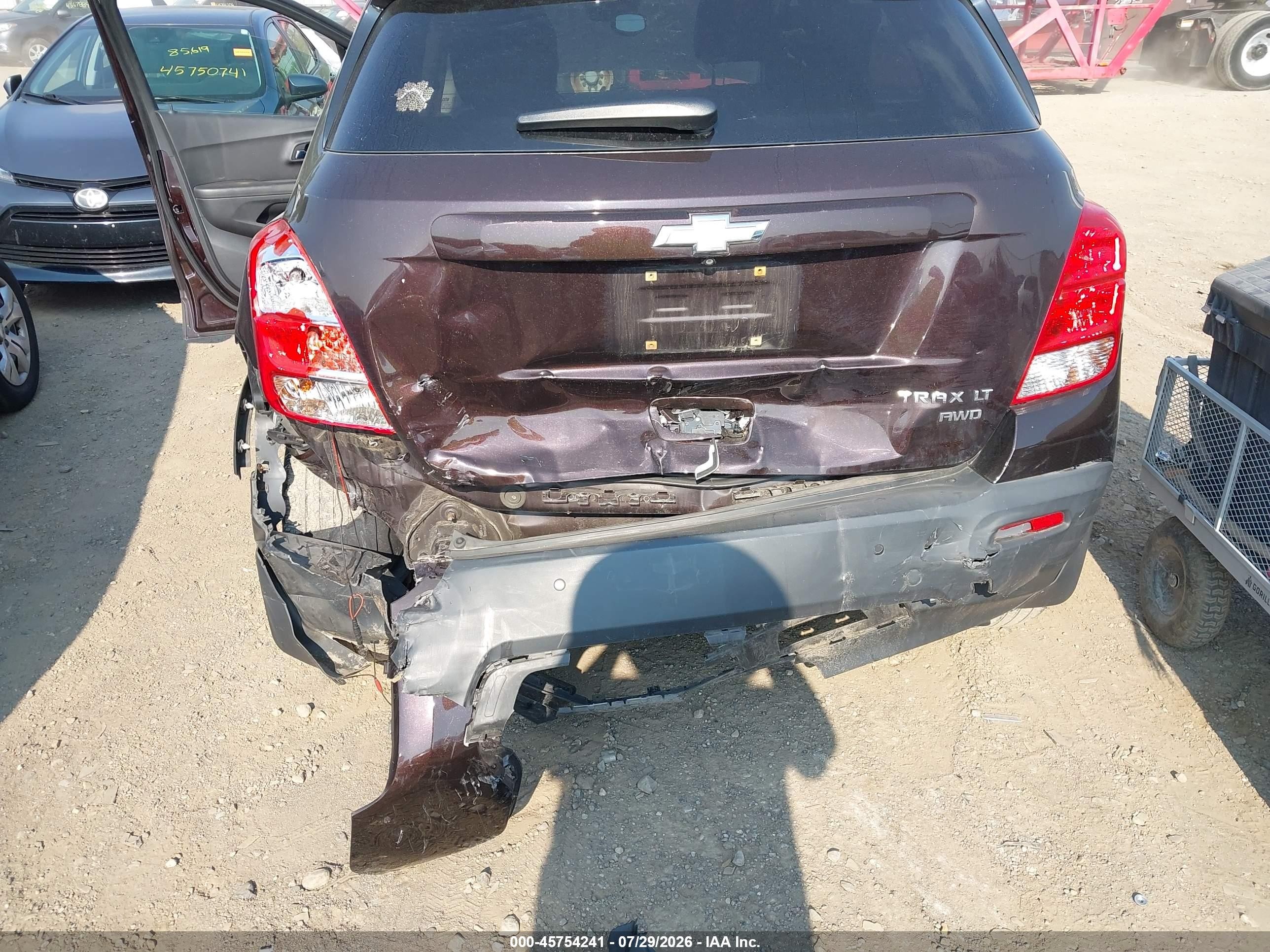 2015 Chevrolet Trax Lt Brown vin: KL7CJRSB6FB101583