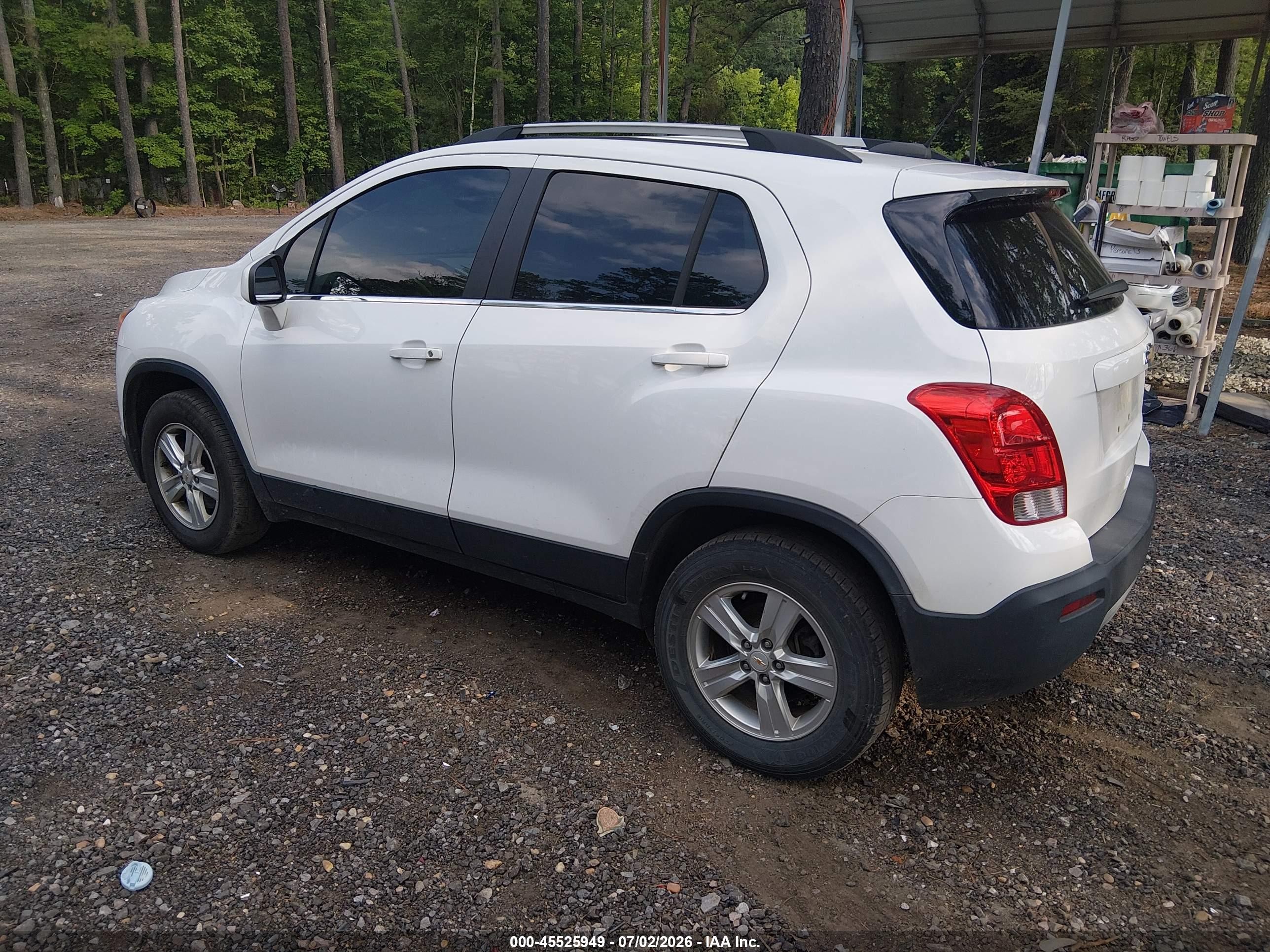 2015 Chevrolet Trax Lt White vin: KL7CJRSB6FB203241