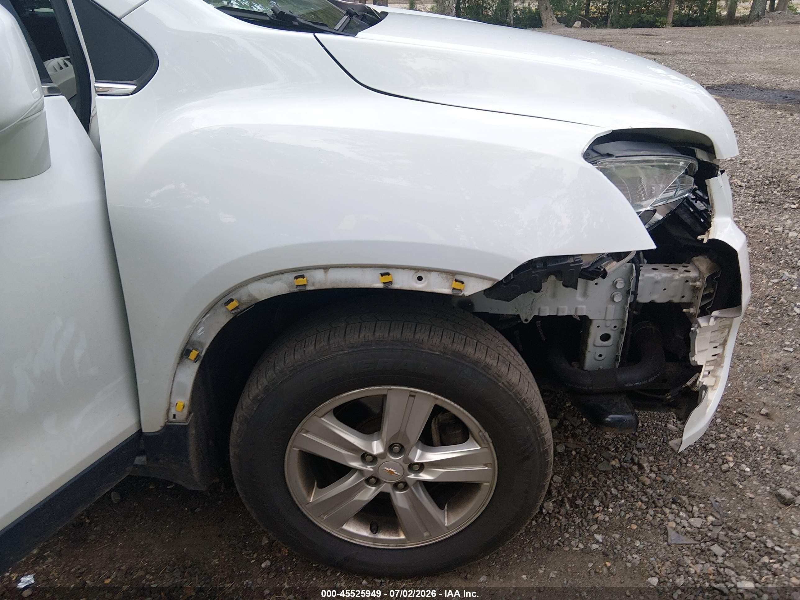 2015 Chevrolet Trax Lt White vin: KL7CJRSB6FB203241