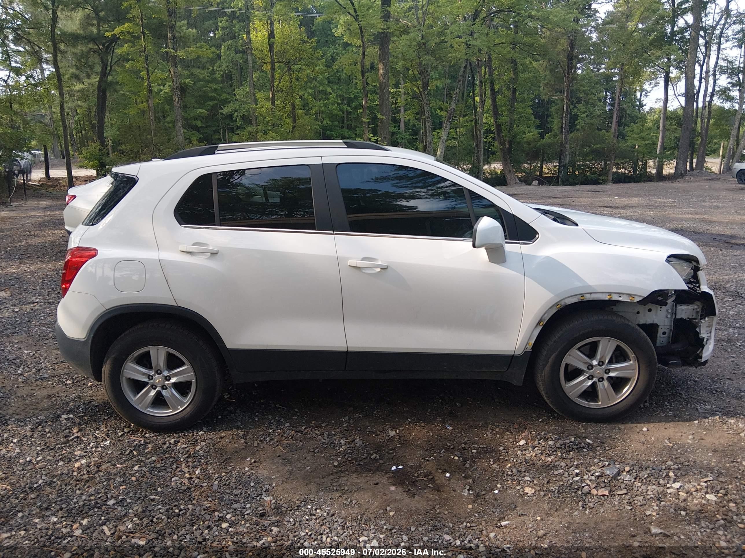 2015 Chevrolet Trax Lt White vin: KL7CJRSB6FB203241