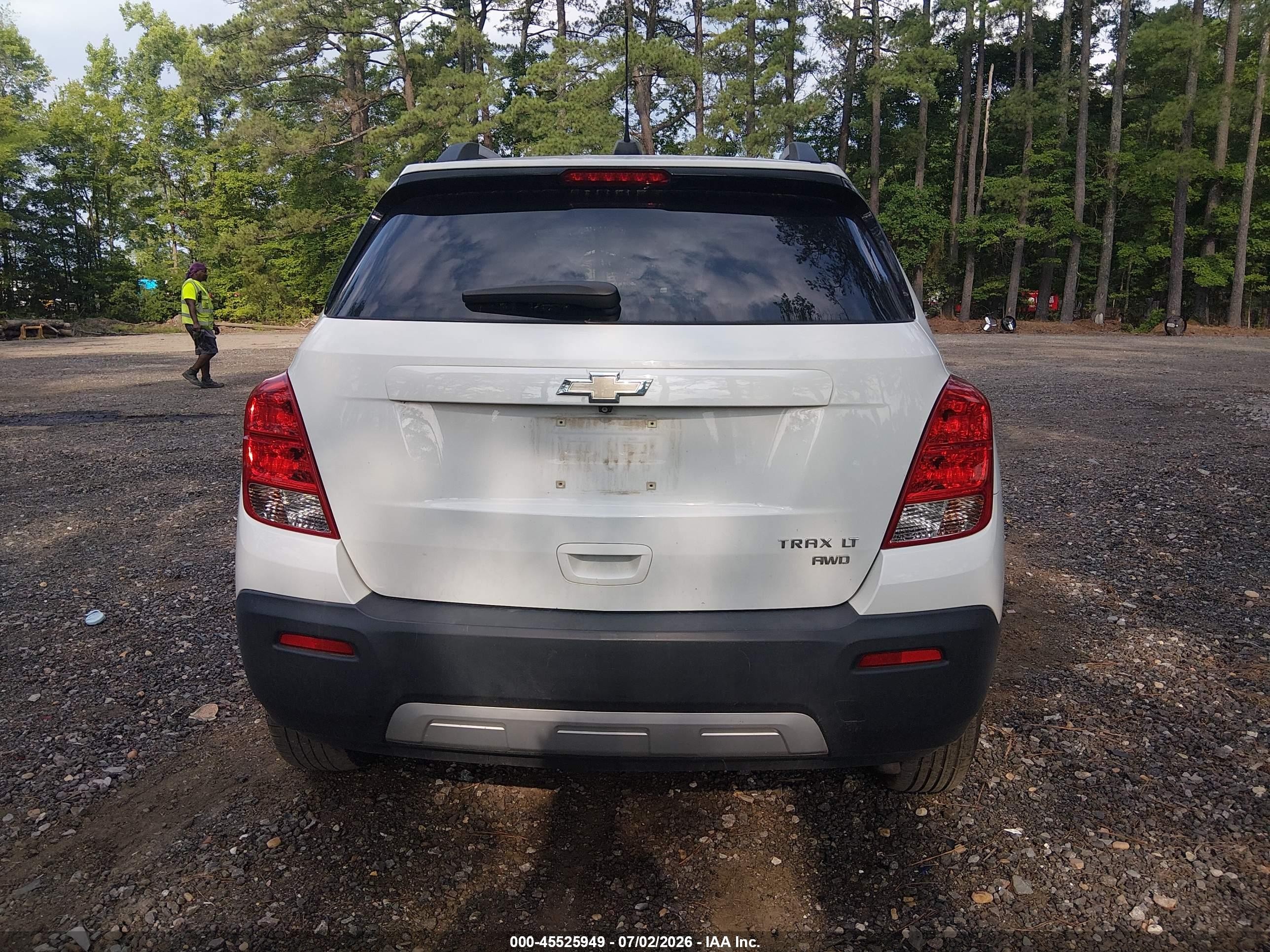 2015 Chevrolet Trax Lt White vin: KL7CJRSB6FB203241
