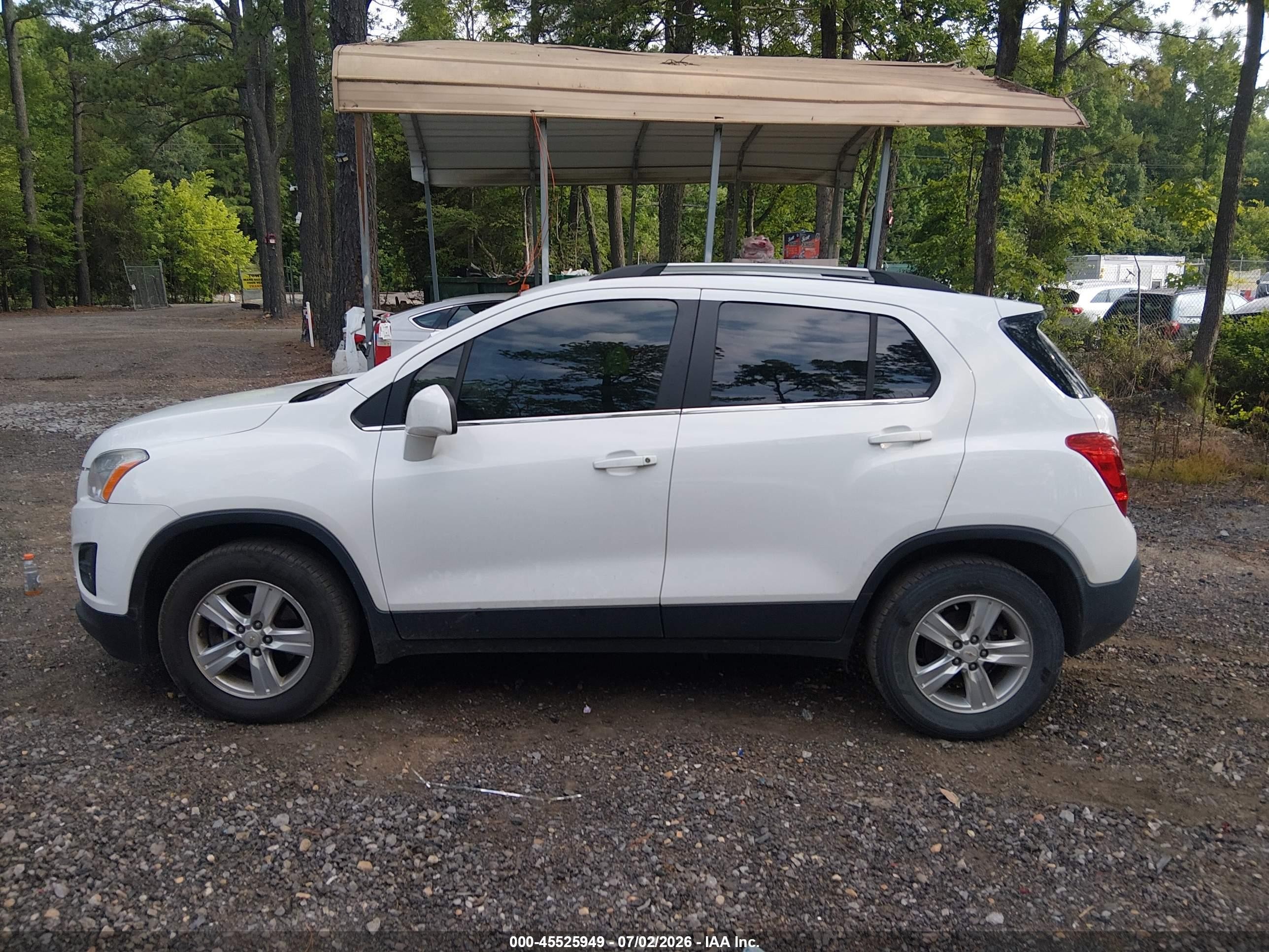 2015 Chevrolet Trax Lt White vin: KL7CJRSB6FB203241