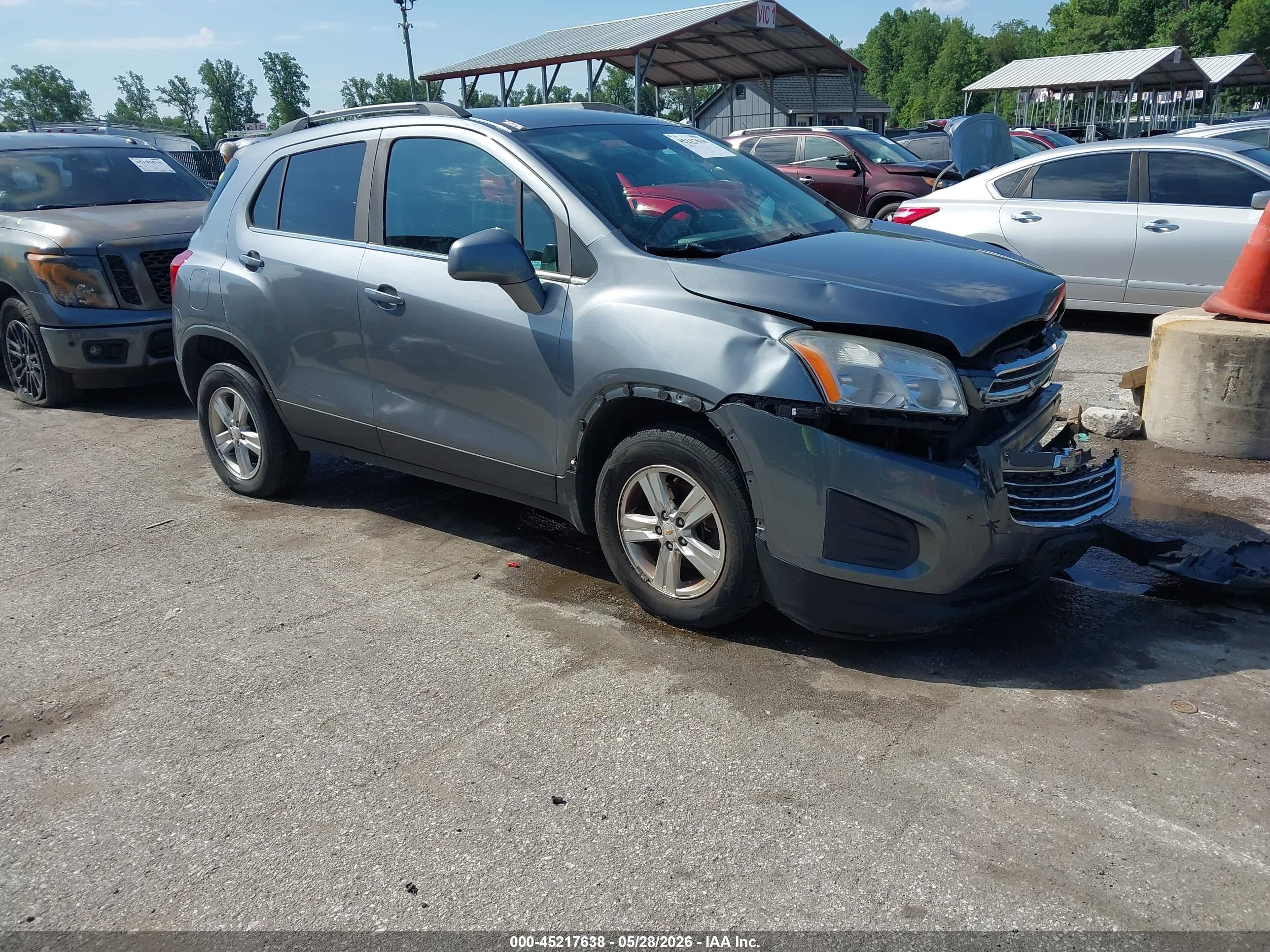 2015 Chevrolet Trax Lt Gray vin: KL7CJRSB7FB078332