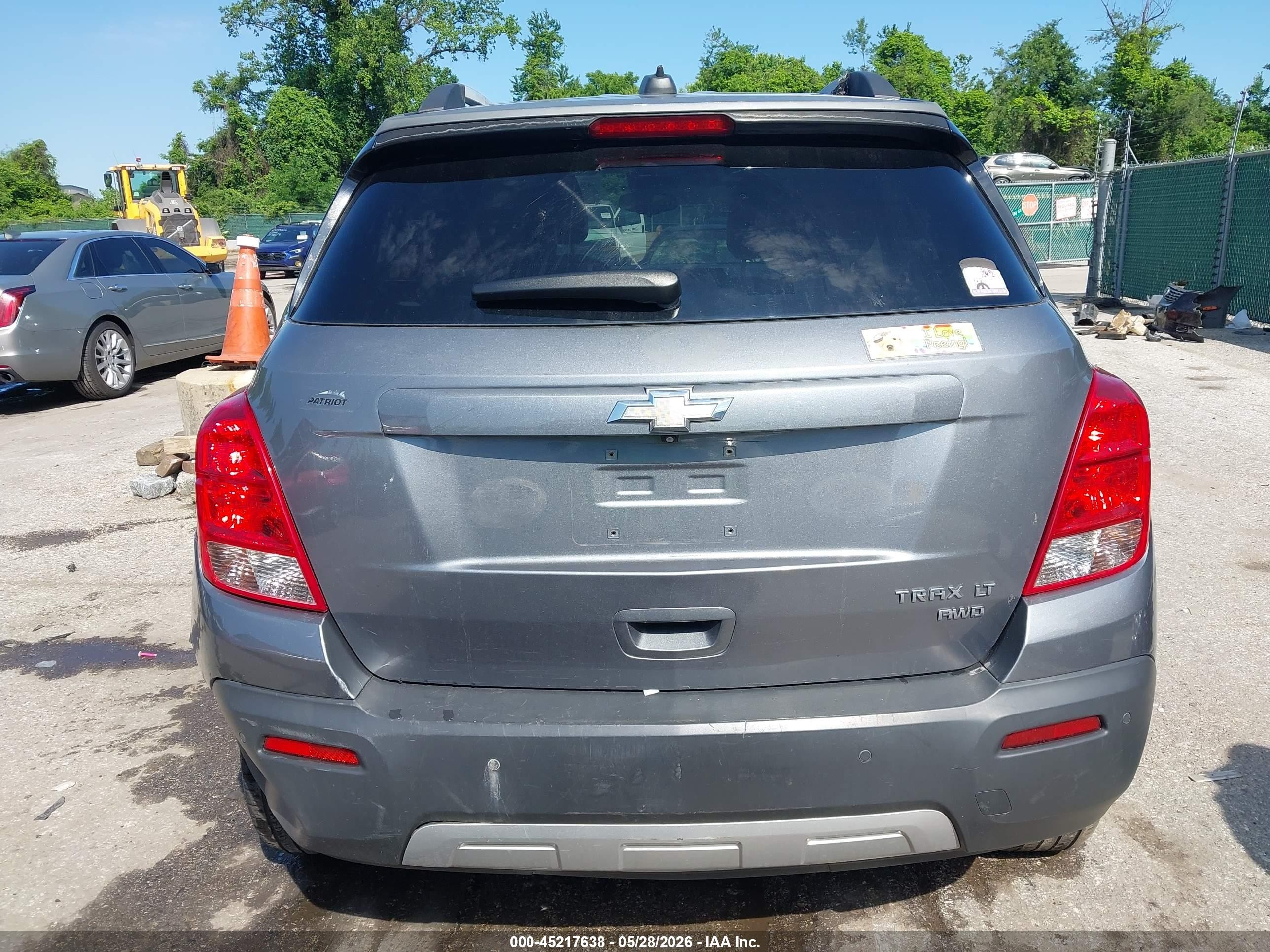 2015 Chevrolet Trax Lt Gray vin: KL7CJRSB7FB078332