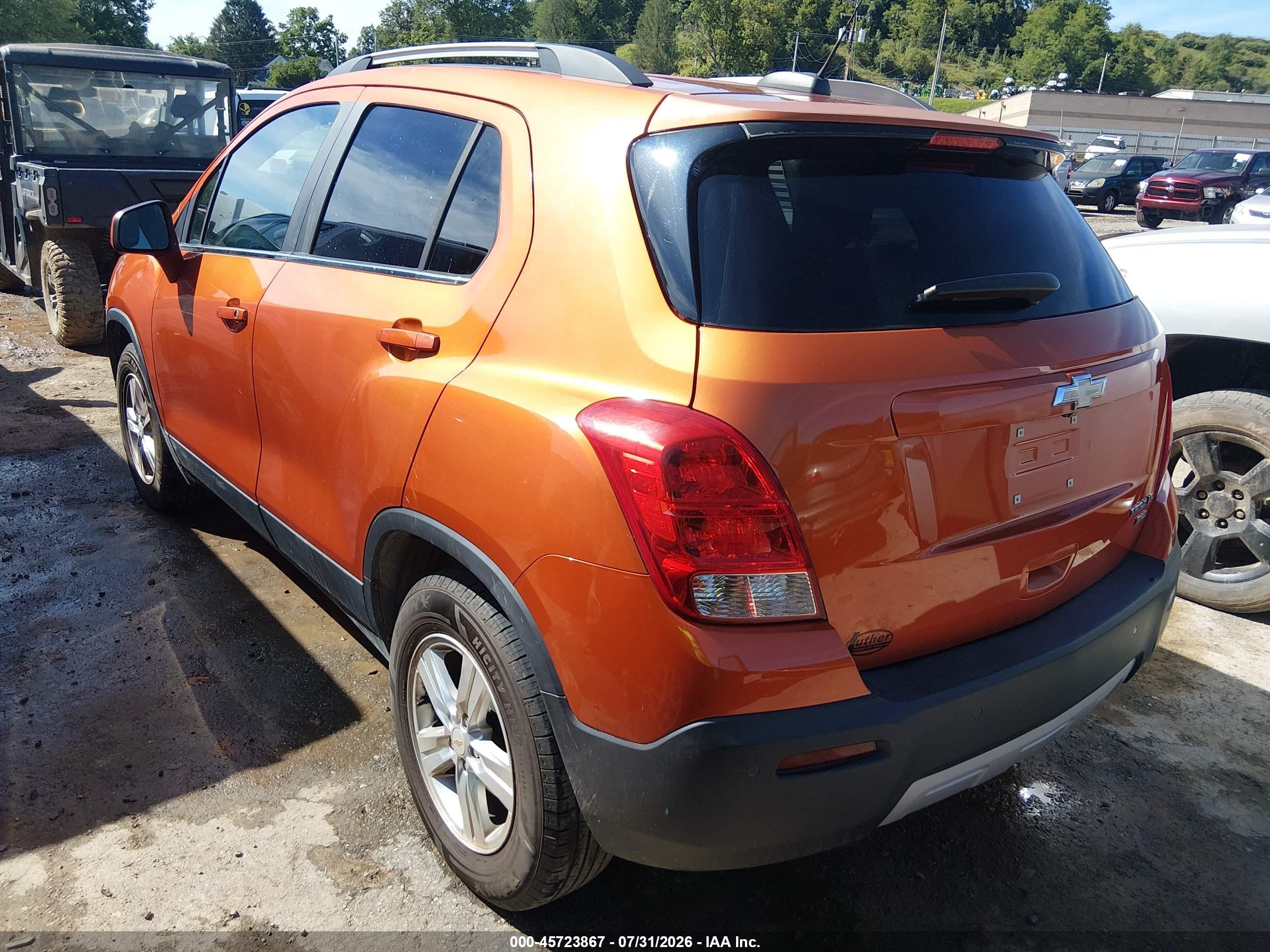 2015 Chevrolet Trax Lt Orange vin: KL7CJRSB7FB183033