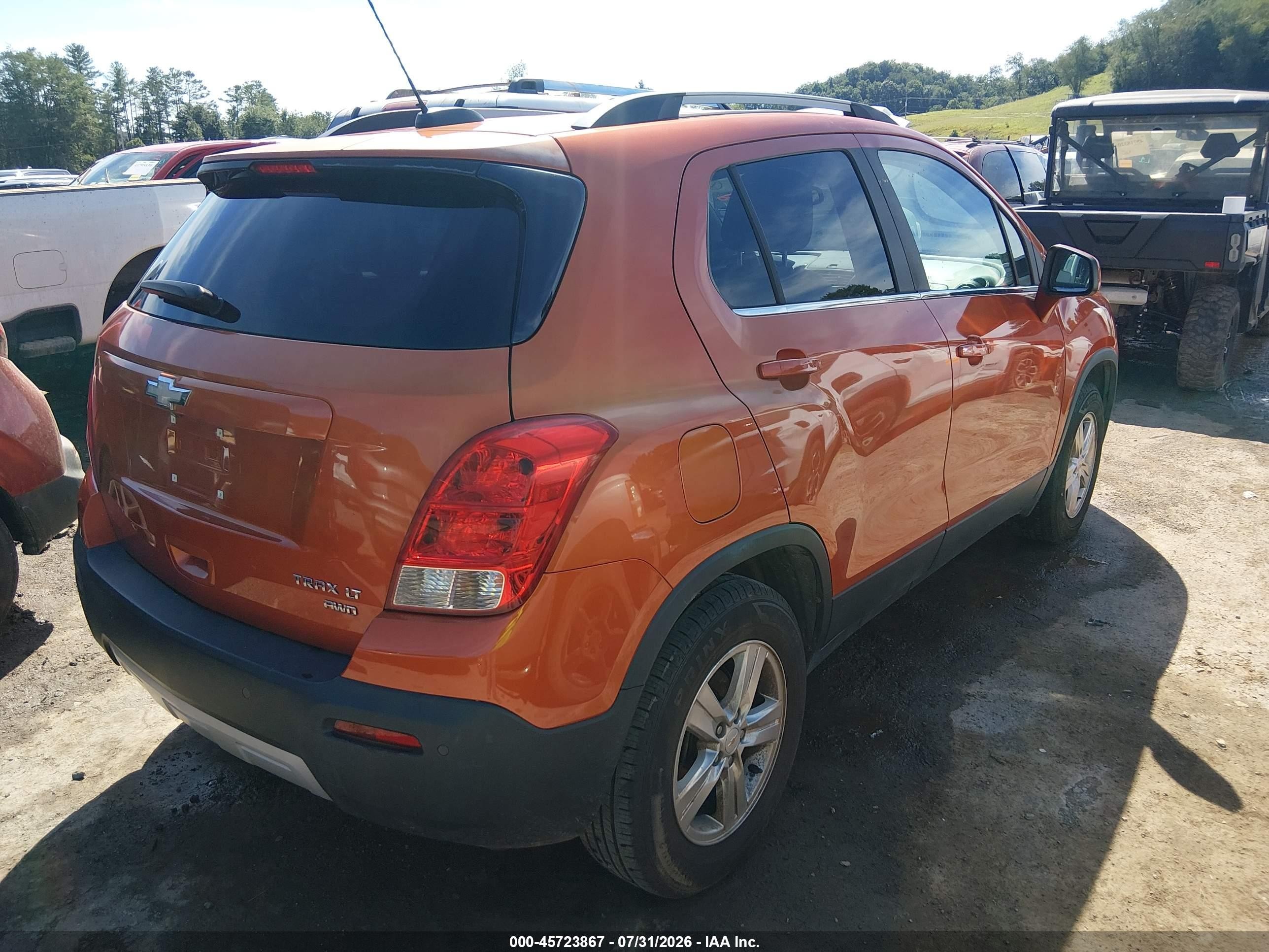 2015 Chevrolet Trax Lt Orange vin: KL7CJRSB7FB183033