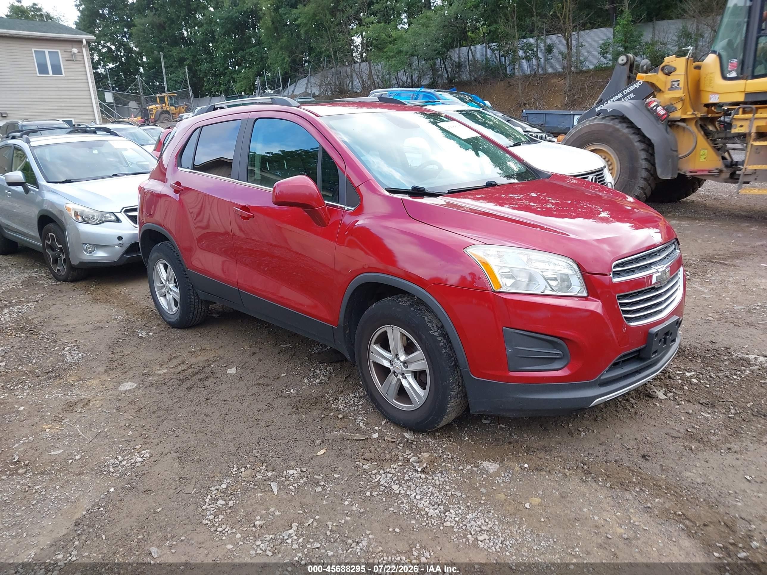 2015 Chevrolet Trax Lt Red vin: KL7CJRSB9FB107605