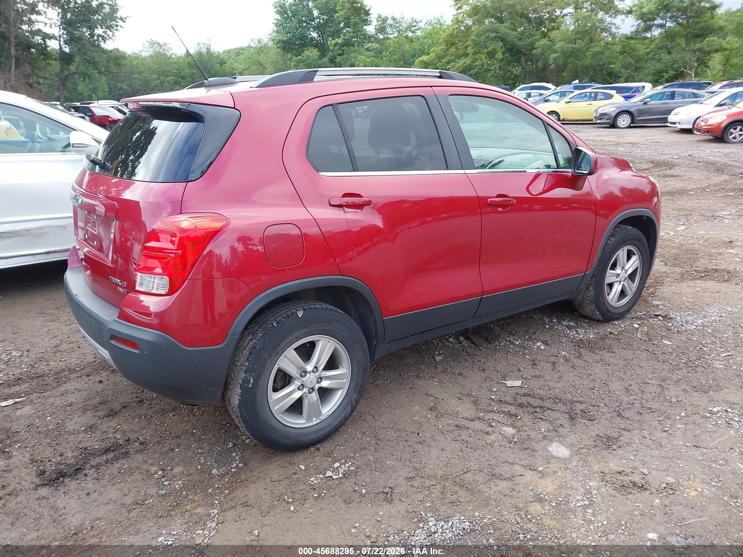 2015 Chevrolet Trax Lt Red vin: KL7CJRSB9FB107605