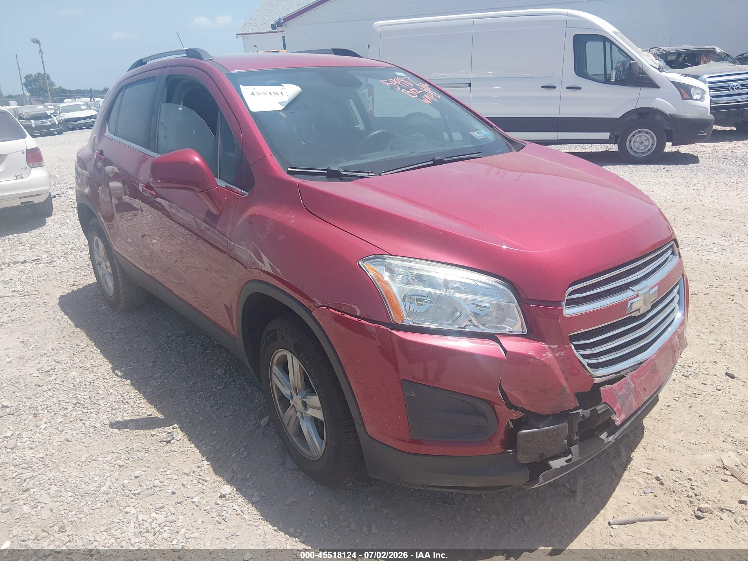 2015 Chevrolet Trax Lt Red vin: KL7CJRSB9FB239151