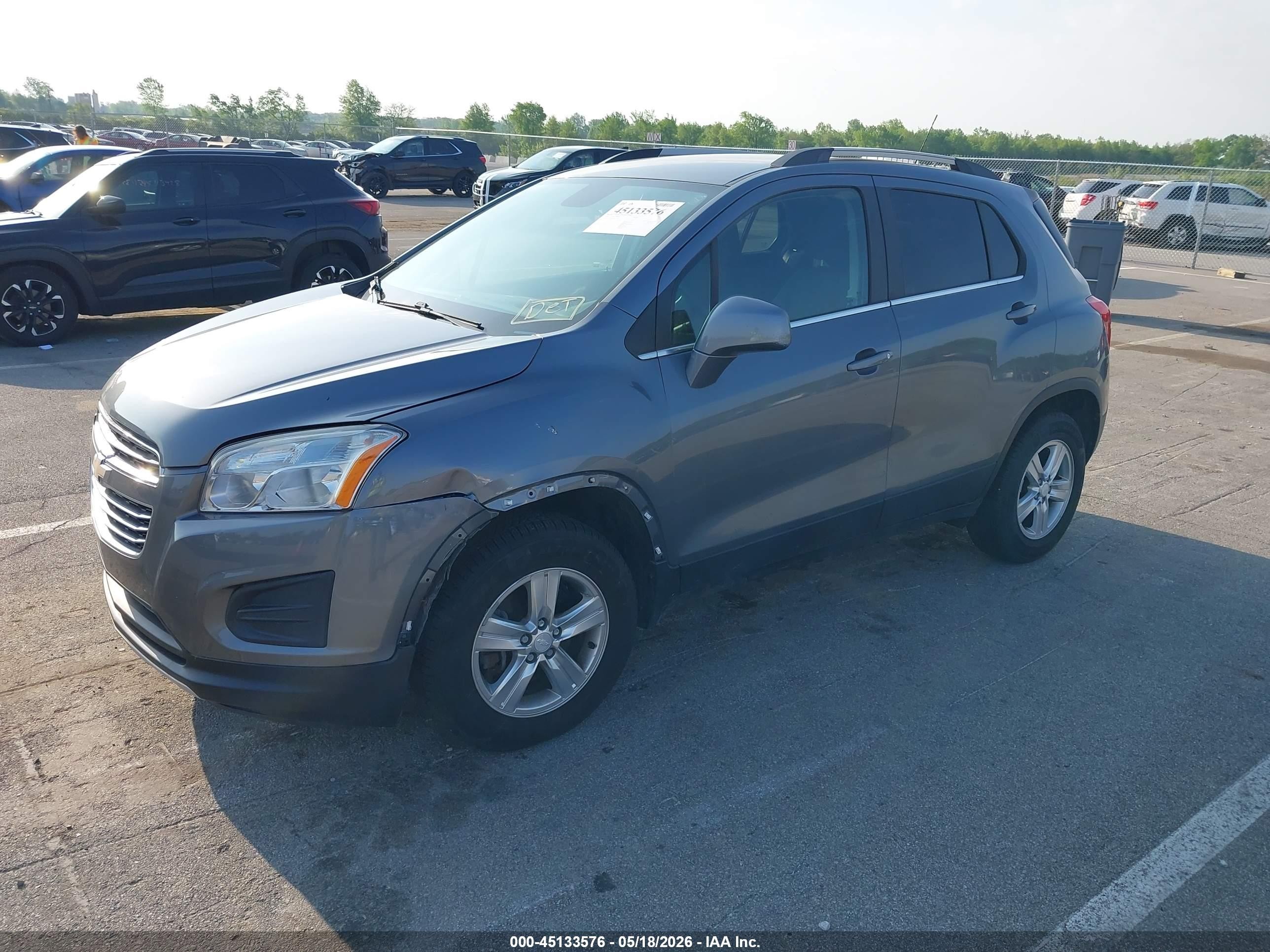 2015 Chevrolet Trax Lt Gray vin: KL7CJRSBXFB129838