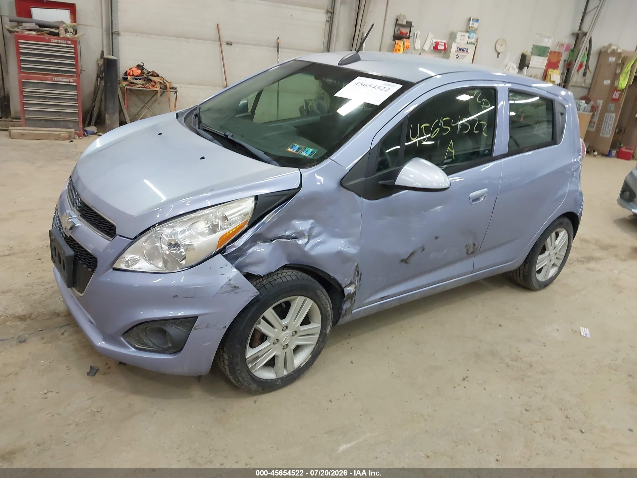 2015 Chevrolet Spark Ls Manual Light Blue vin: KL8CA6S90FC713103
