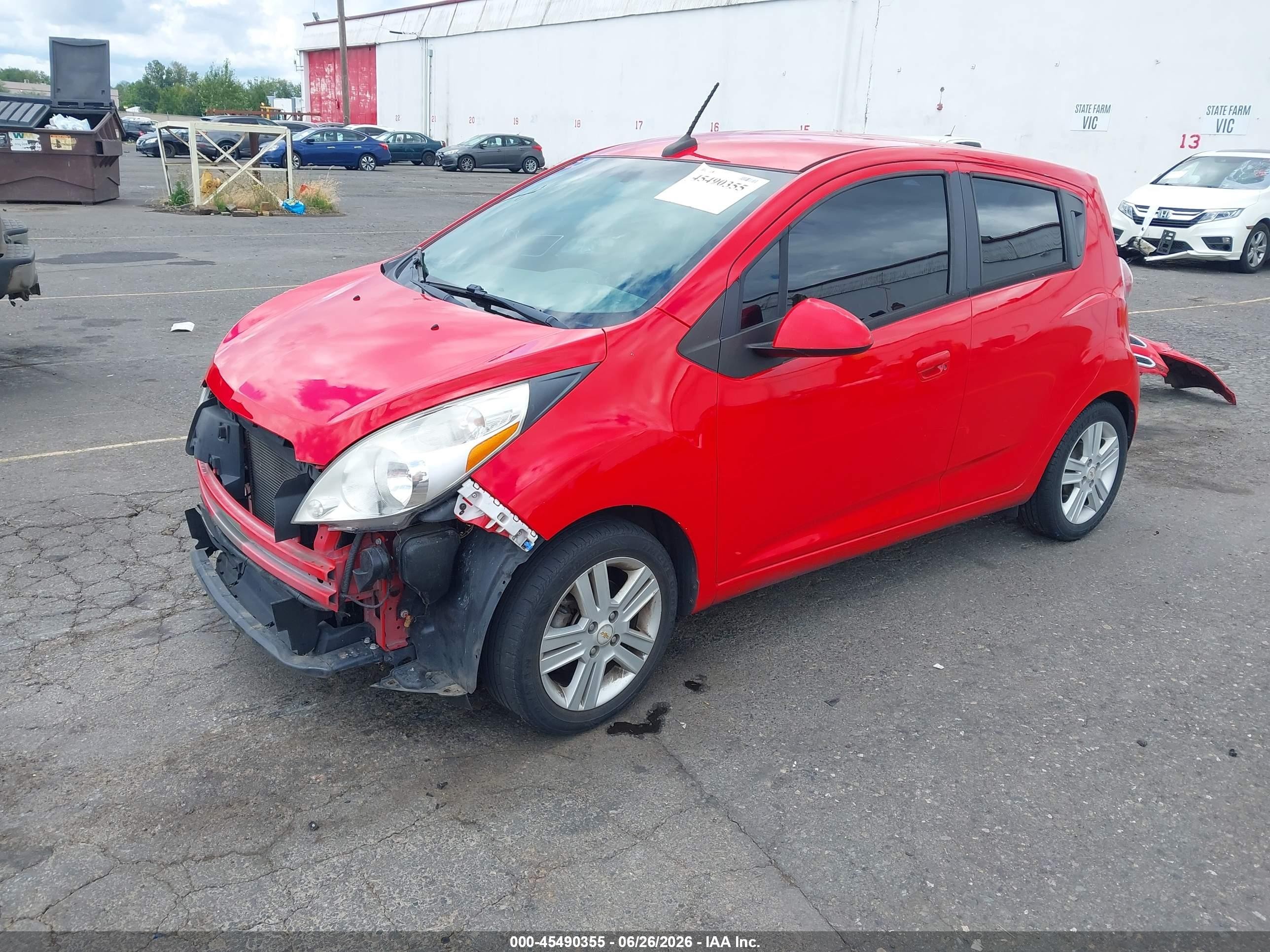 2014 Chevrolet Spark Ls Manual Red vin: KL8CA6S91EC488995