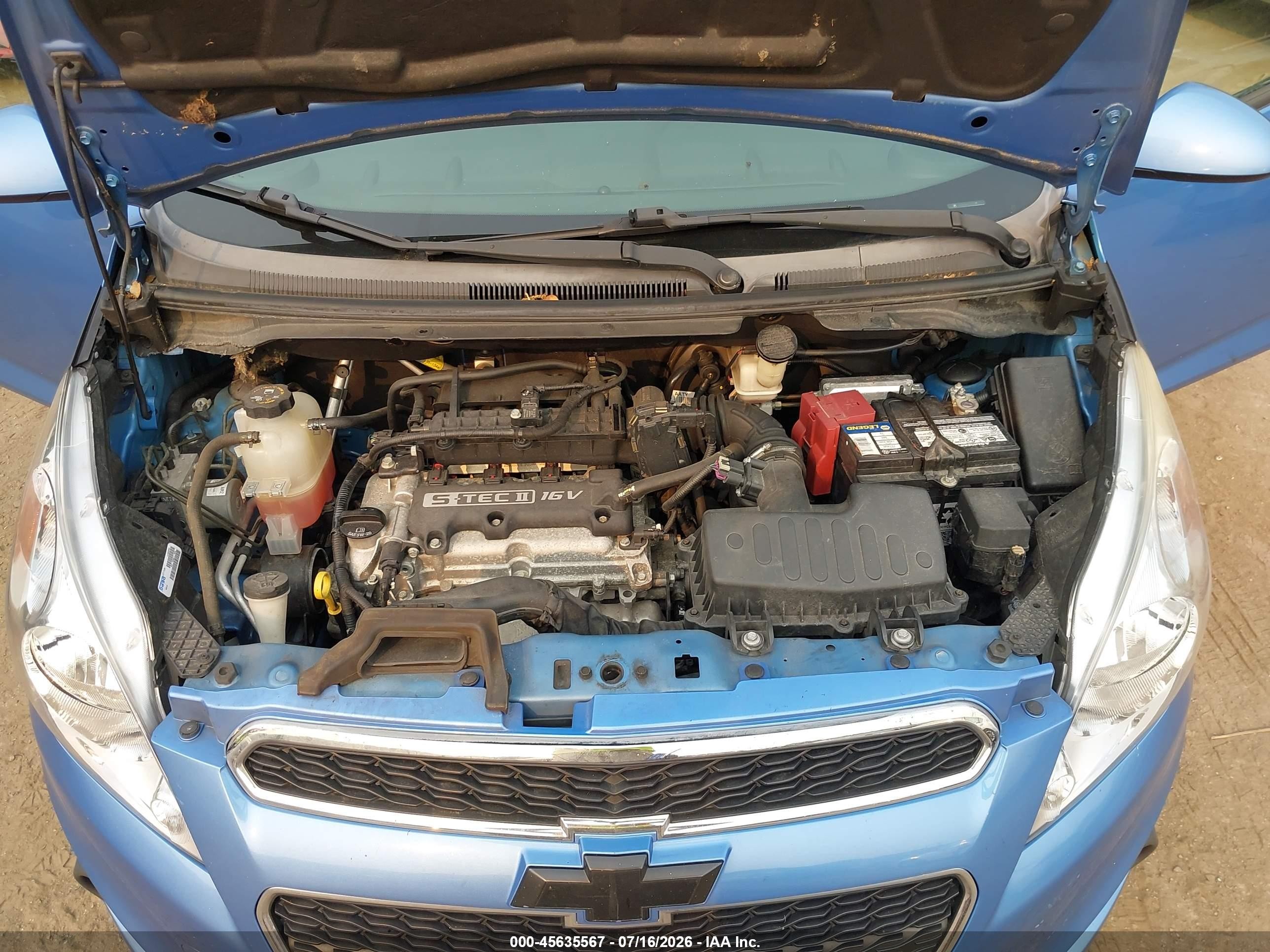 2015 Chevrolet Spark Ls Manual Blue vin: KL8CA6S91FC739869