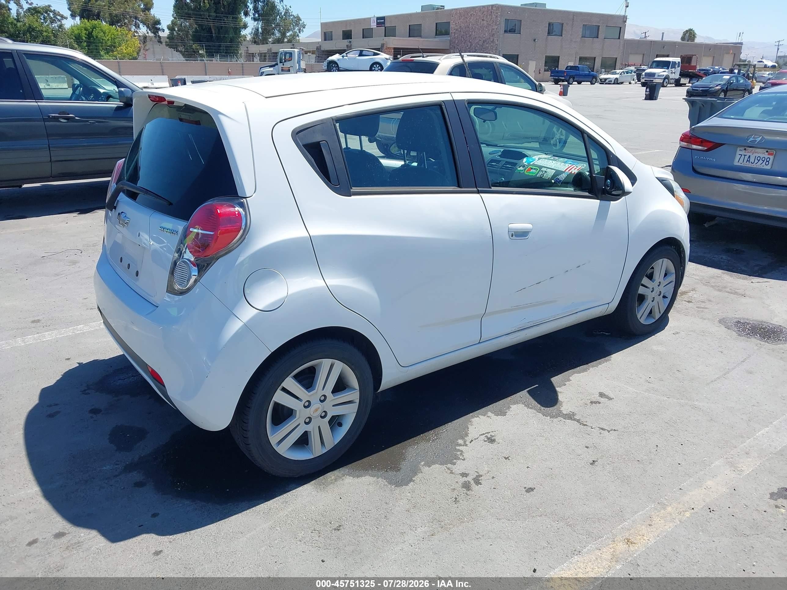 2014 Chevrolet Spark Ls Manual White vin: KL8CA6S98EC509034