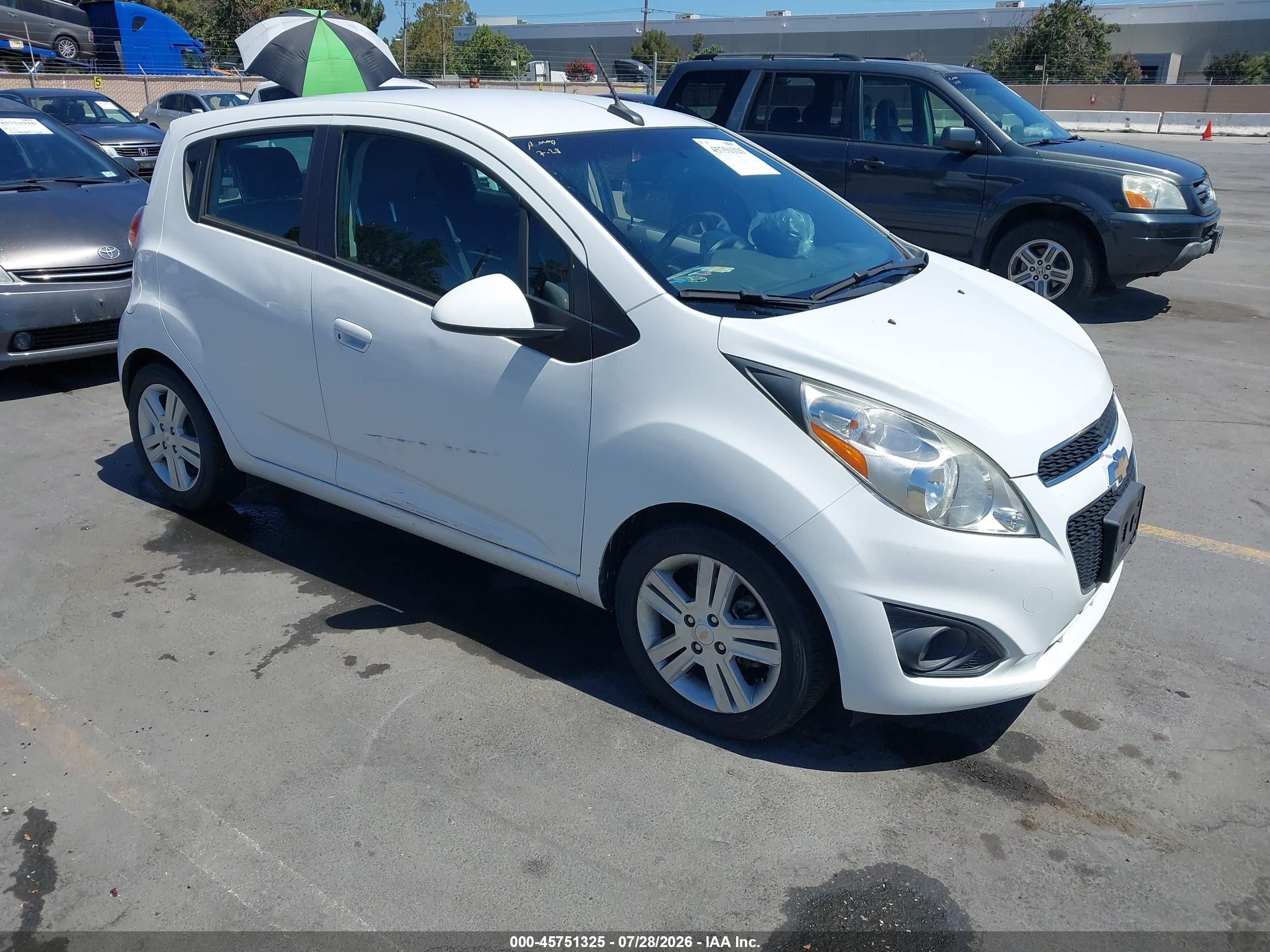 2014 Chevrolet Spark Ls Manual White vin: KL8CA6S98EC509034