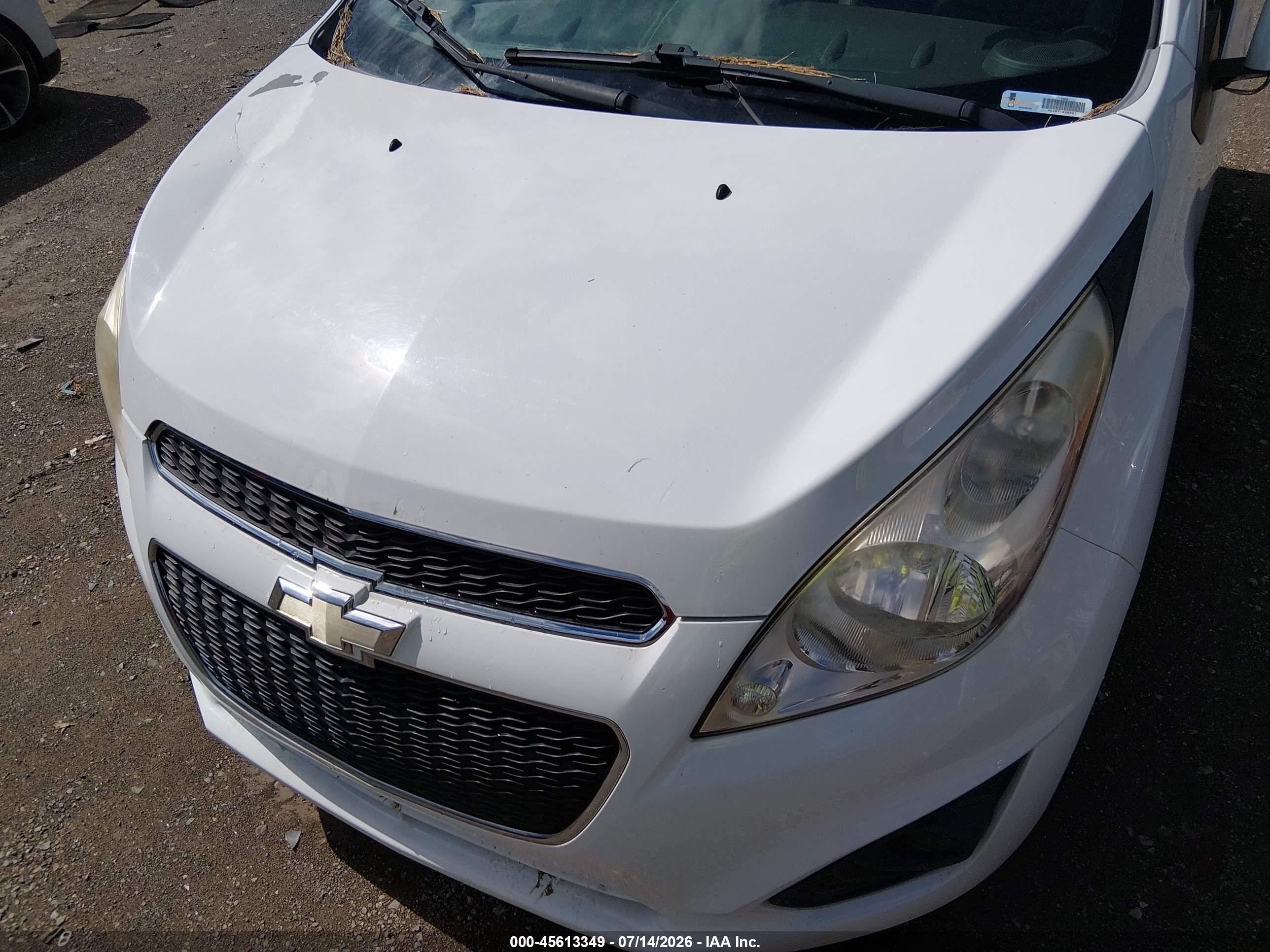 2015 Chevrolet Spark Ls Manual White vin: KL8CA6S98FC744731