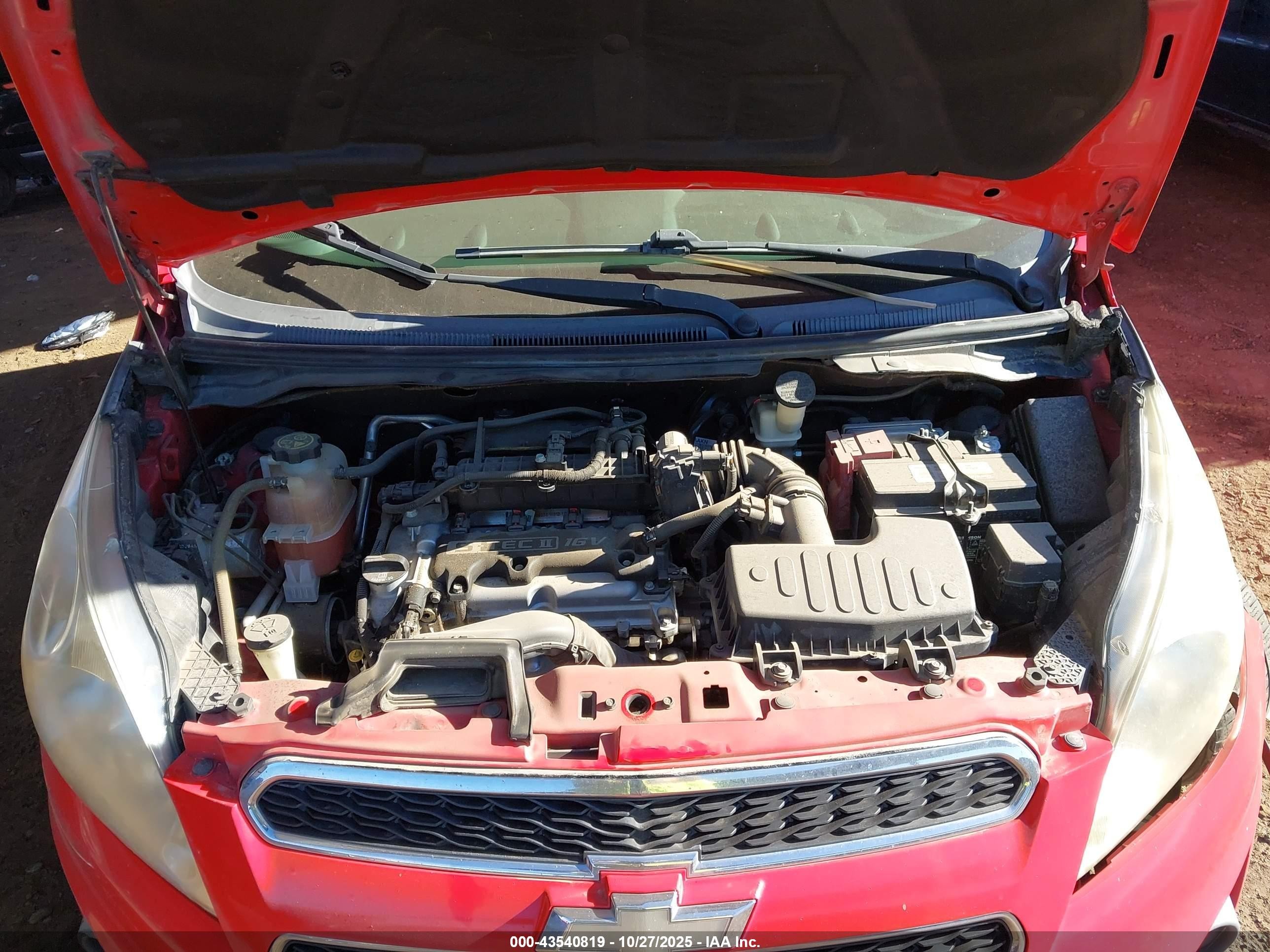 2013 Chevrolet Spark Ls Manual Red vin: KL8CA6S99DC508456