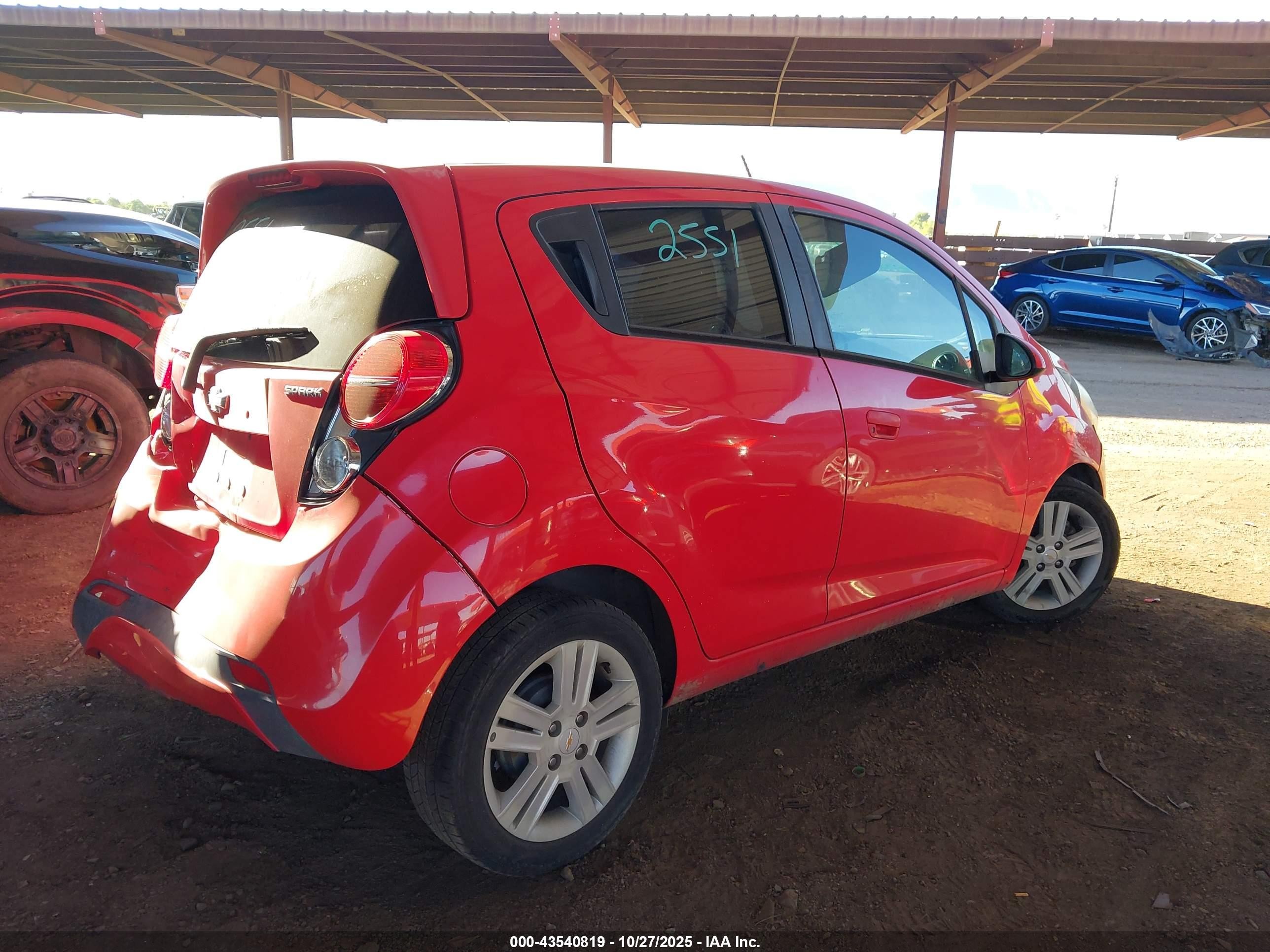 2013 Chevrolet Spark Ls Manual Red vin: KL8CA6S99DC508456