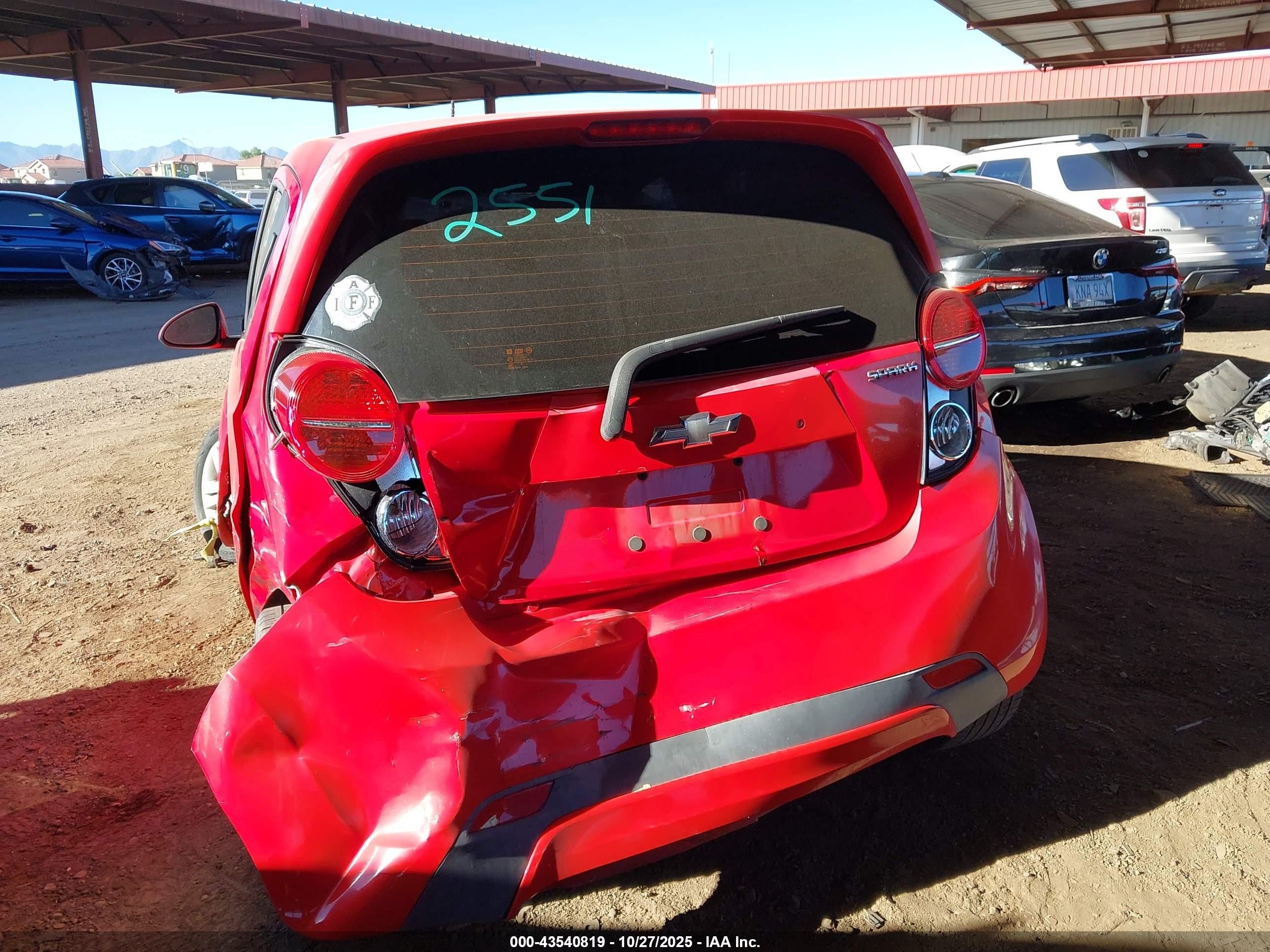 2013 Chevrolet Spark Ls Manual Red vin: KL8CA6S99DC508456
