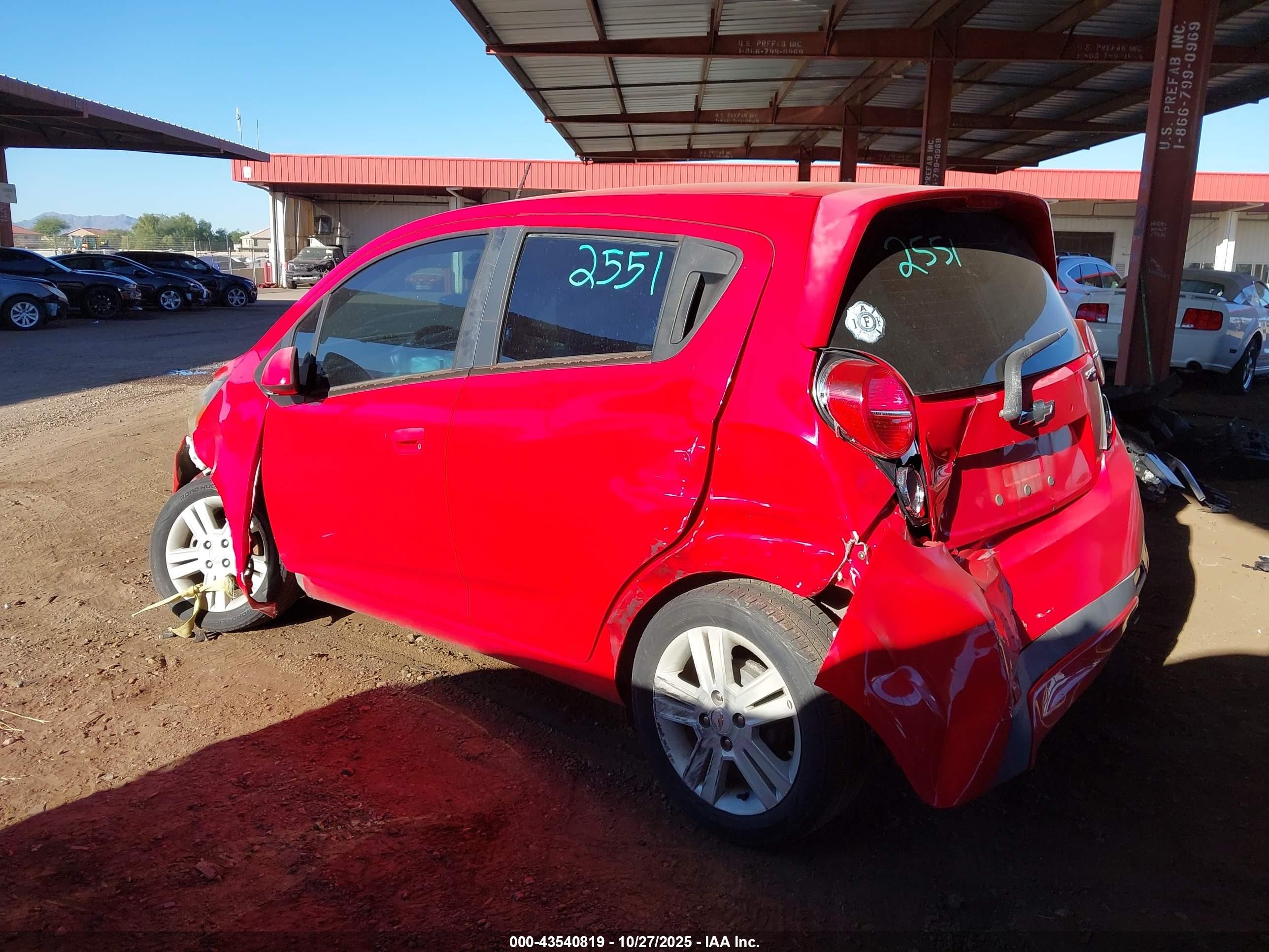 2013 Chevrolet Spark Ls Manual Red vin: KL8CA6S99DC508456